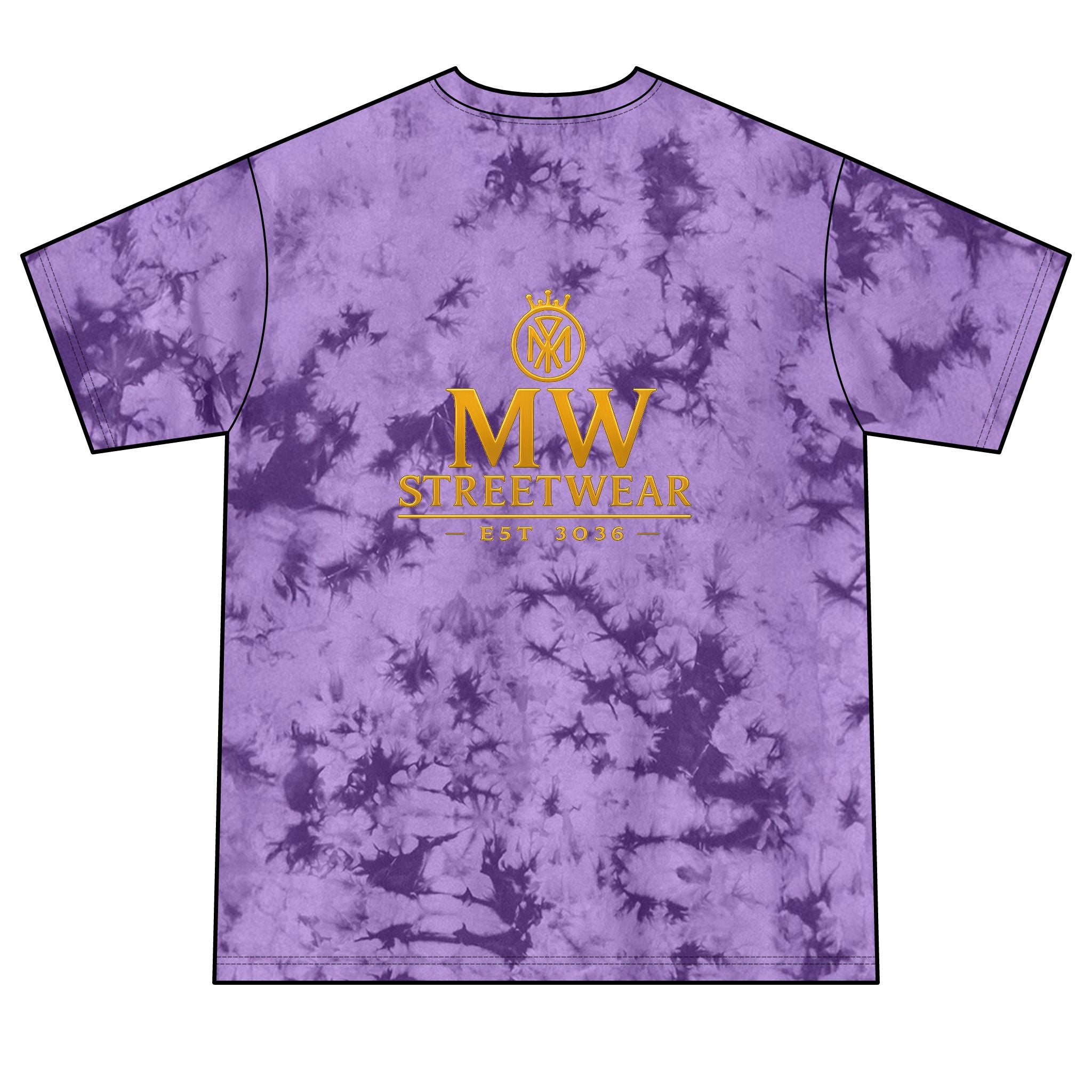 Tie-Dye Tee — MW Streetwear Gold Logo Crystal Tie-Dye T-Shirt