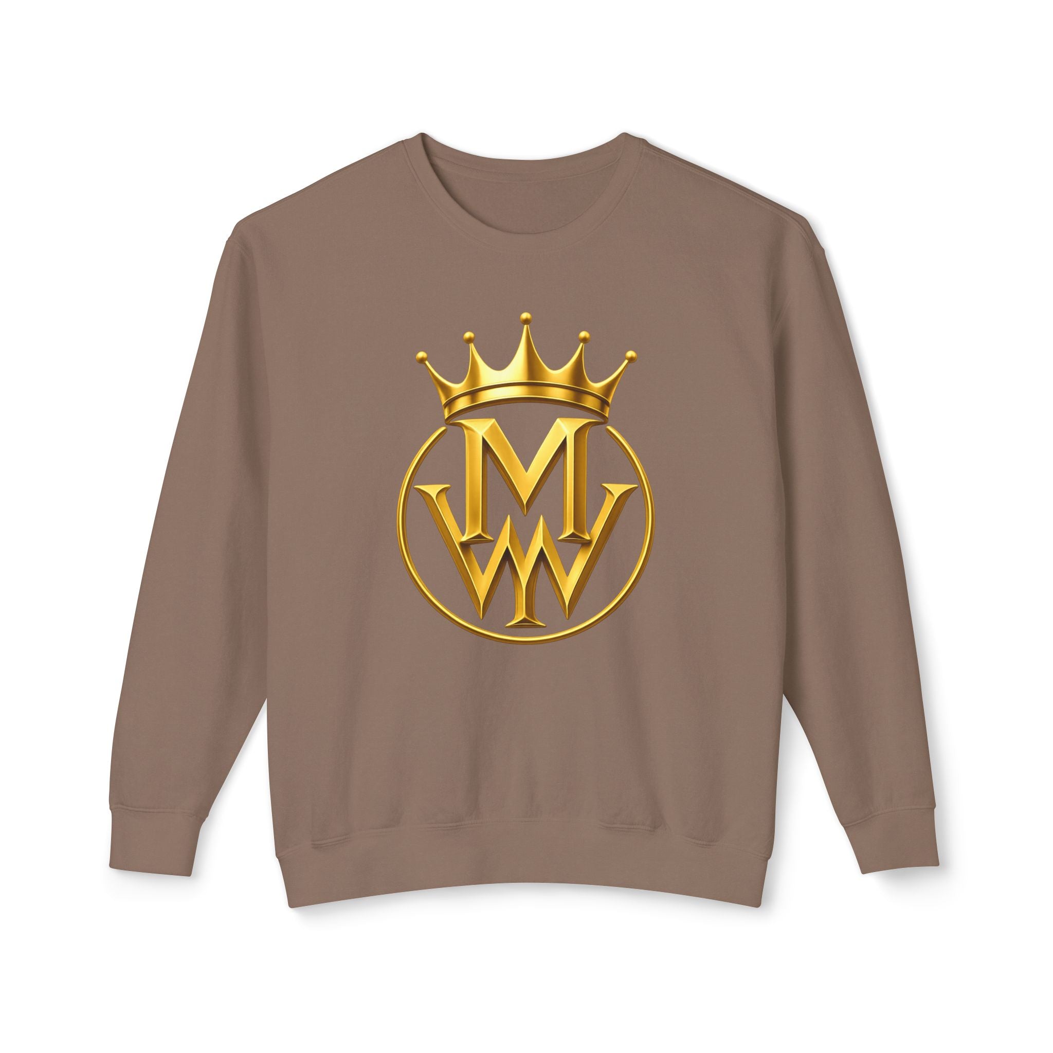 Gold Crown MW Logo Crewneck Sweatshirt — Luxury Monogram Streetwear
