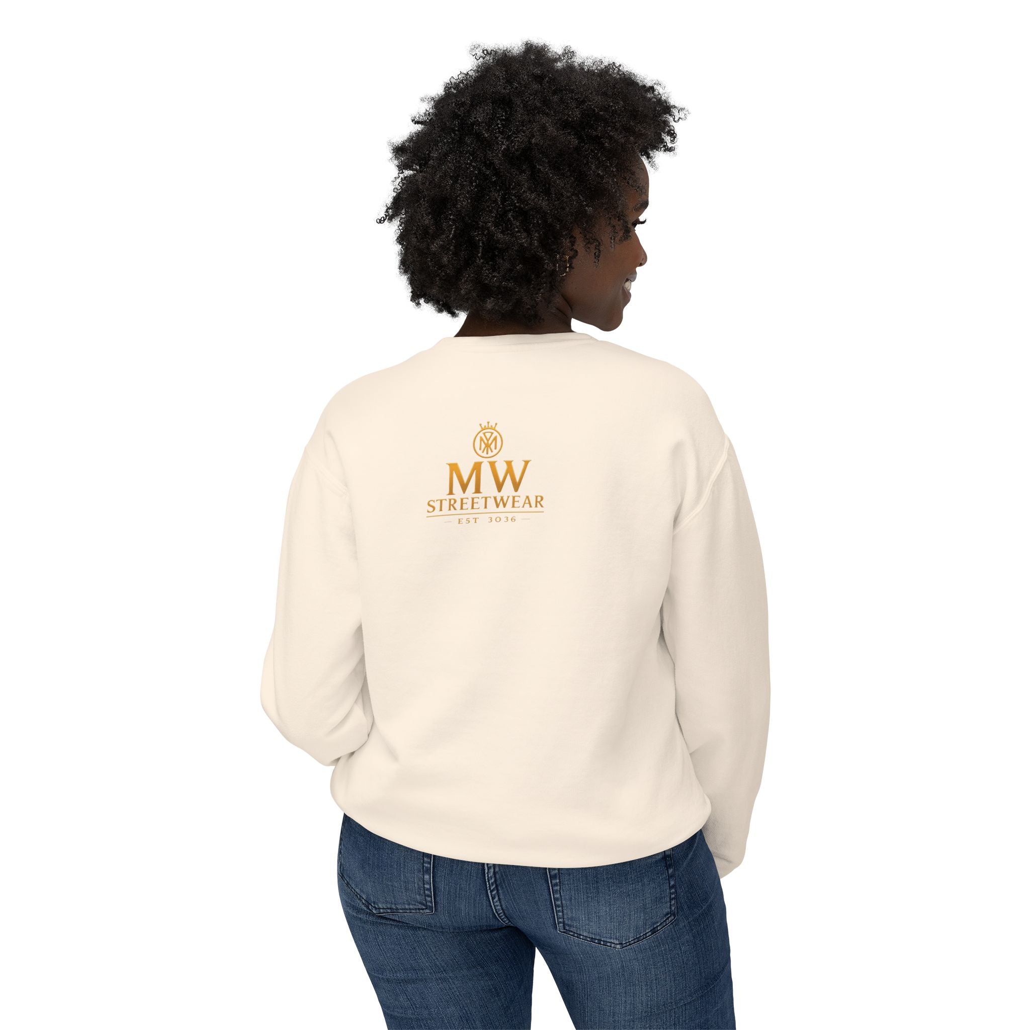Gold Crown MW Logo Crewneck Sweatshirt — Luxury Monogram Streetwear