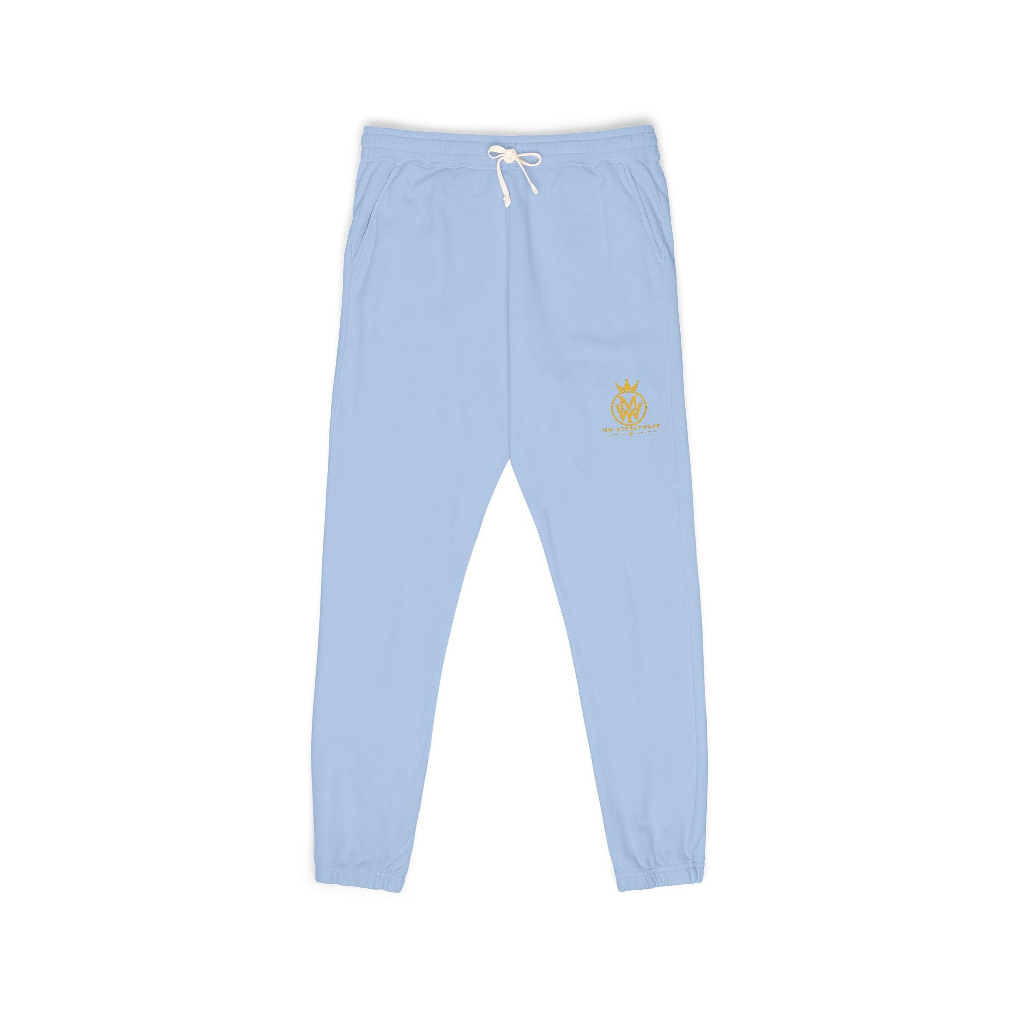 Ember Crest Sweatpants — Garment-Dyed Fleece Joggers with Sun Emblem