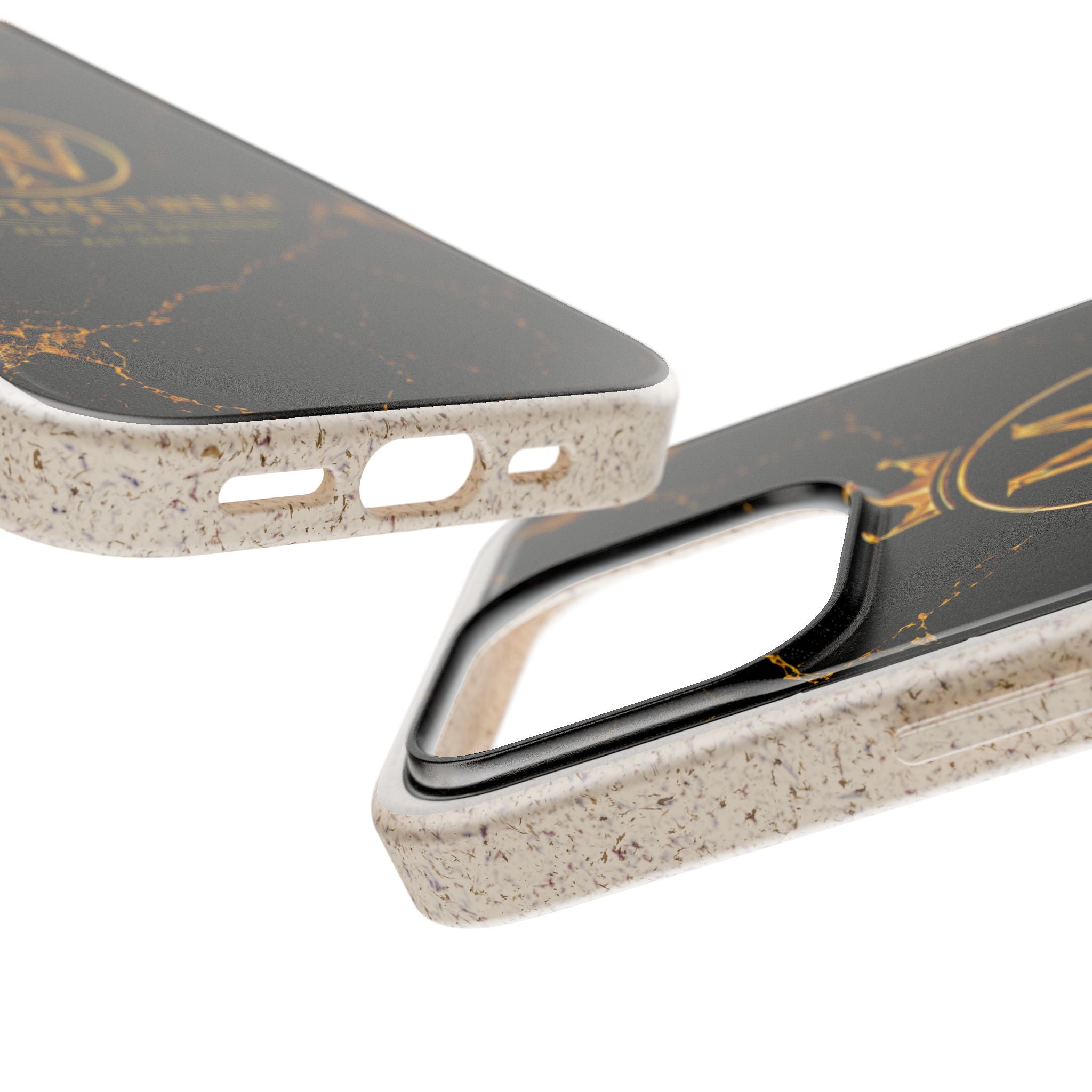 Biodegradable Phone Case — Black Marble MW Streetwear Logo, Eco-Friendly Protective Cover