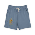 Embroidered Crown Logo Fleece Shorts — Lightweight Garment-Dyed Sweat Shorts