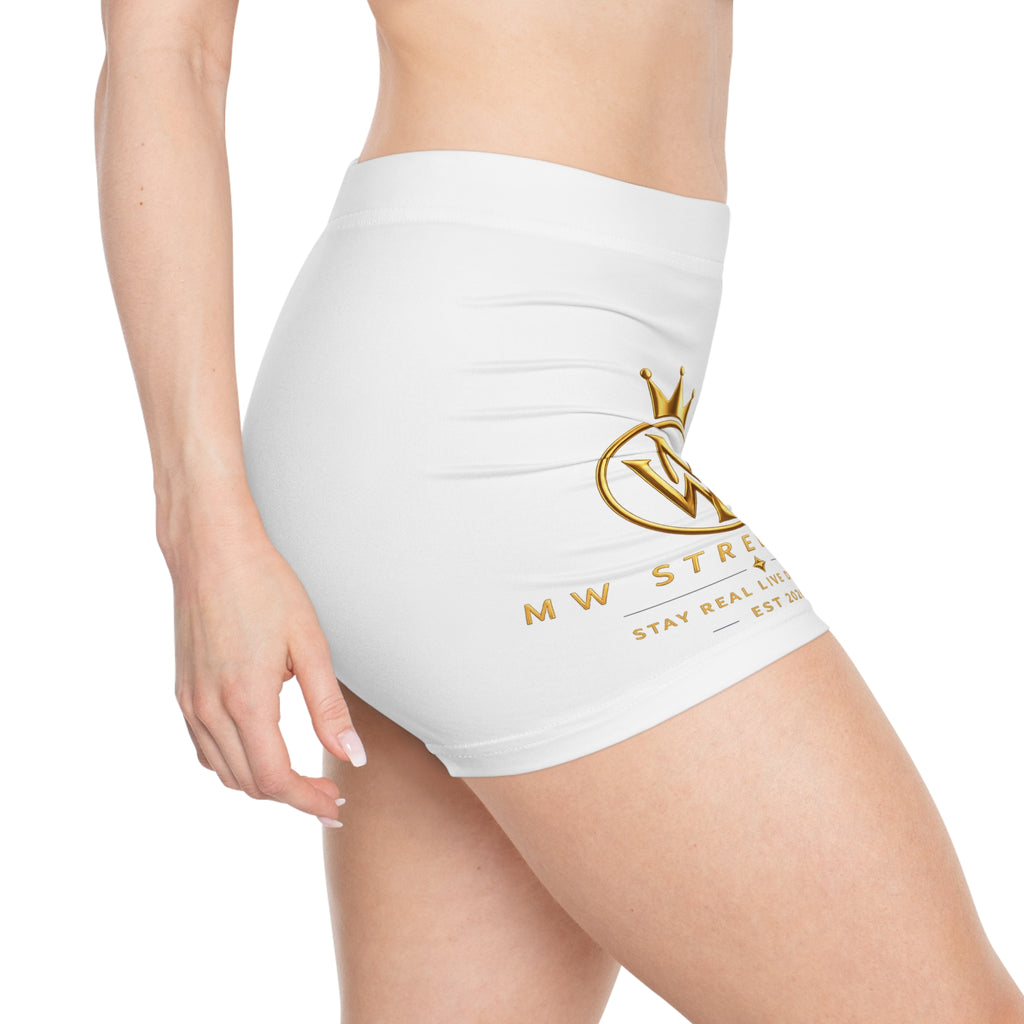 Gold Crown Logo Women's Bike Shorts — WW Streetwear Athletic Shorts
