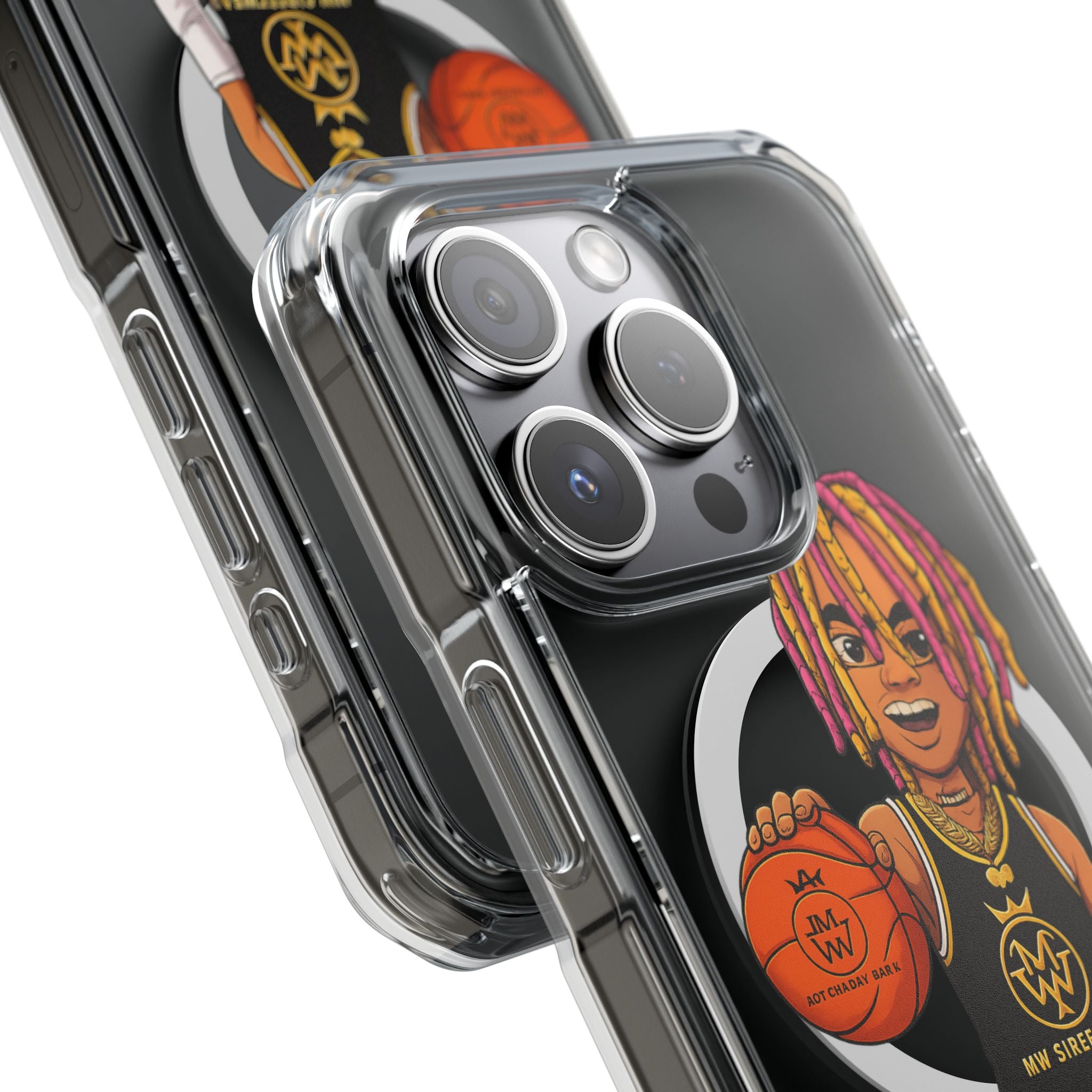 Clear Magnetic Phone Case — MW Streetwear Basketball Character Design