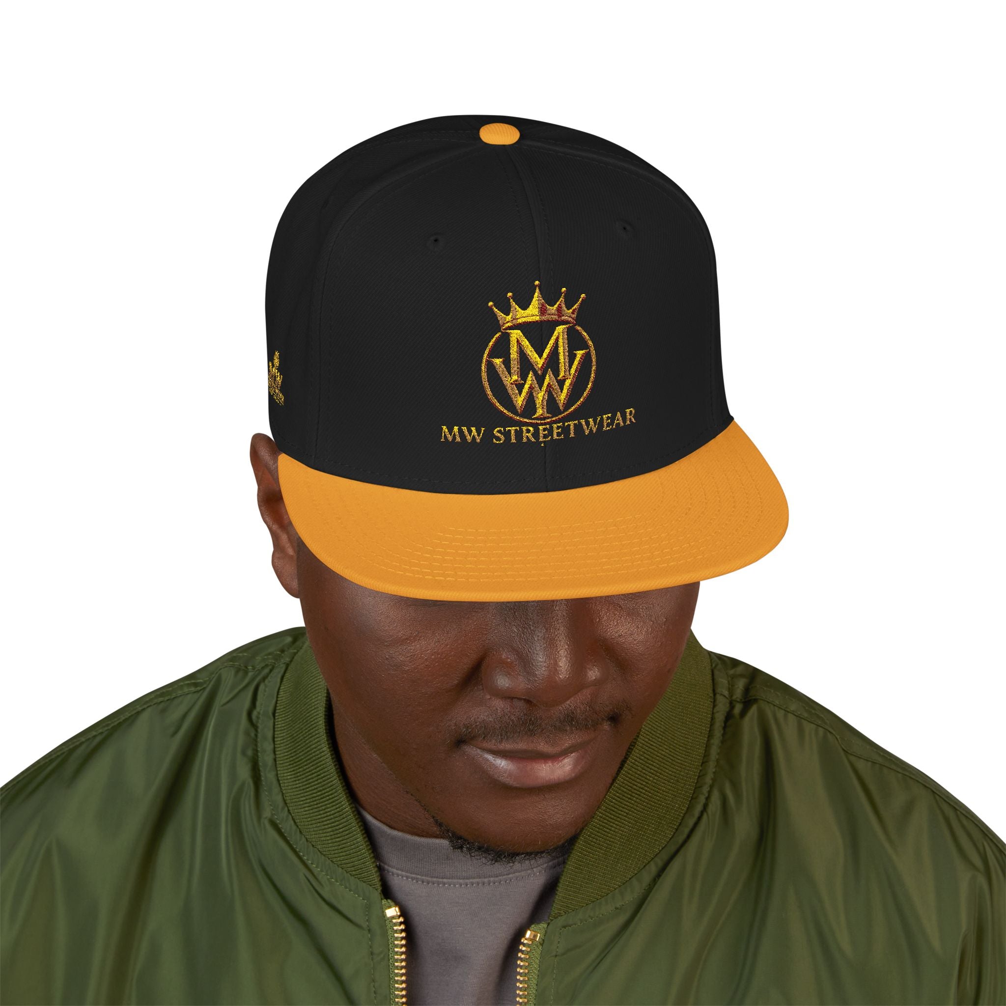 Embroidered Crown Logo Snapback Hat