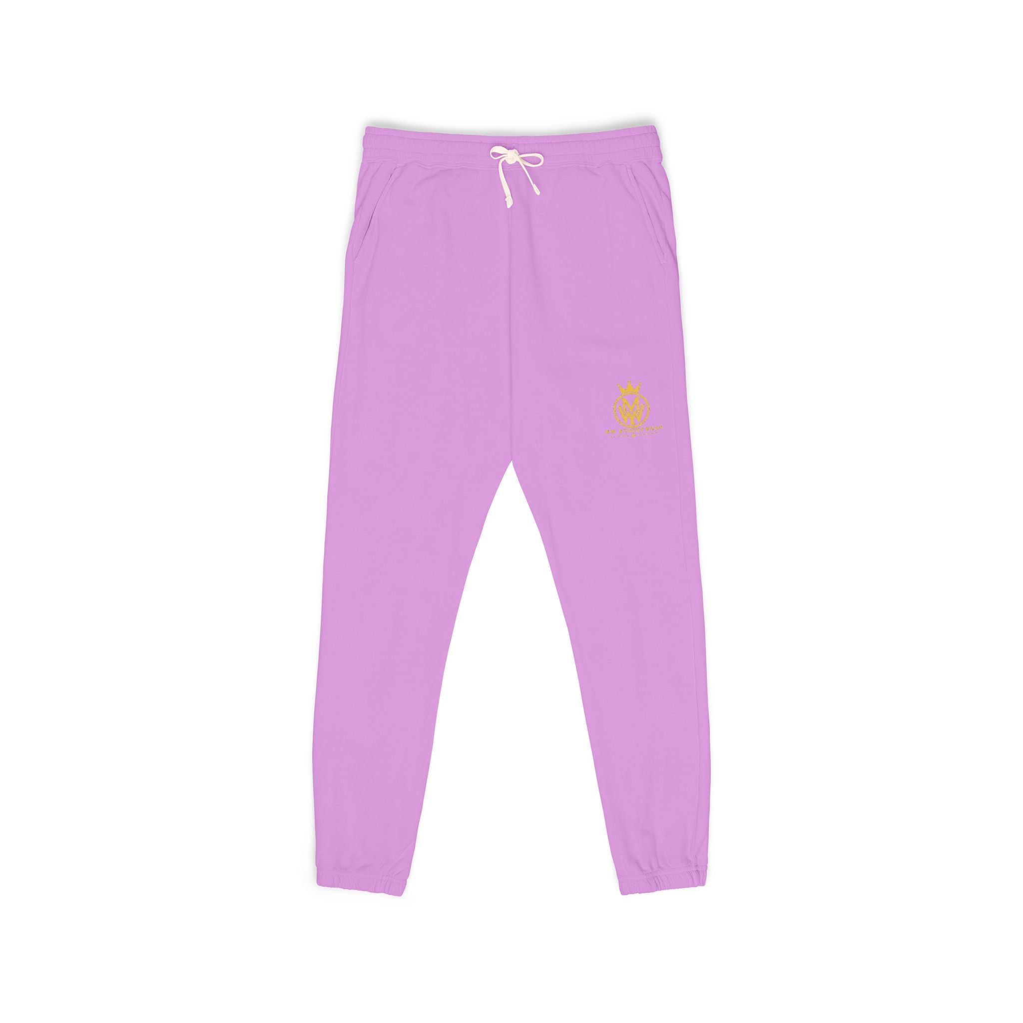 Ember Crest Sweatpants — Garment-Dyed Fleece Joggers with Sun Emblem