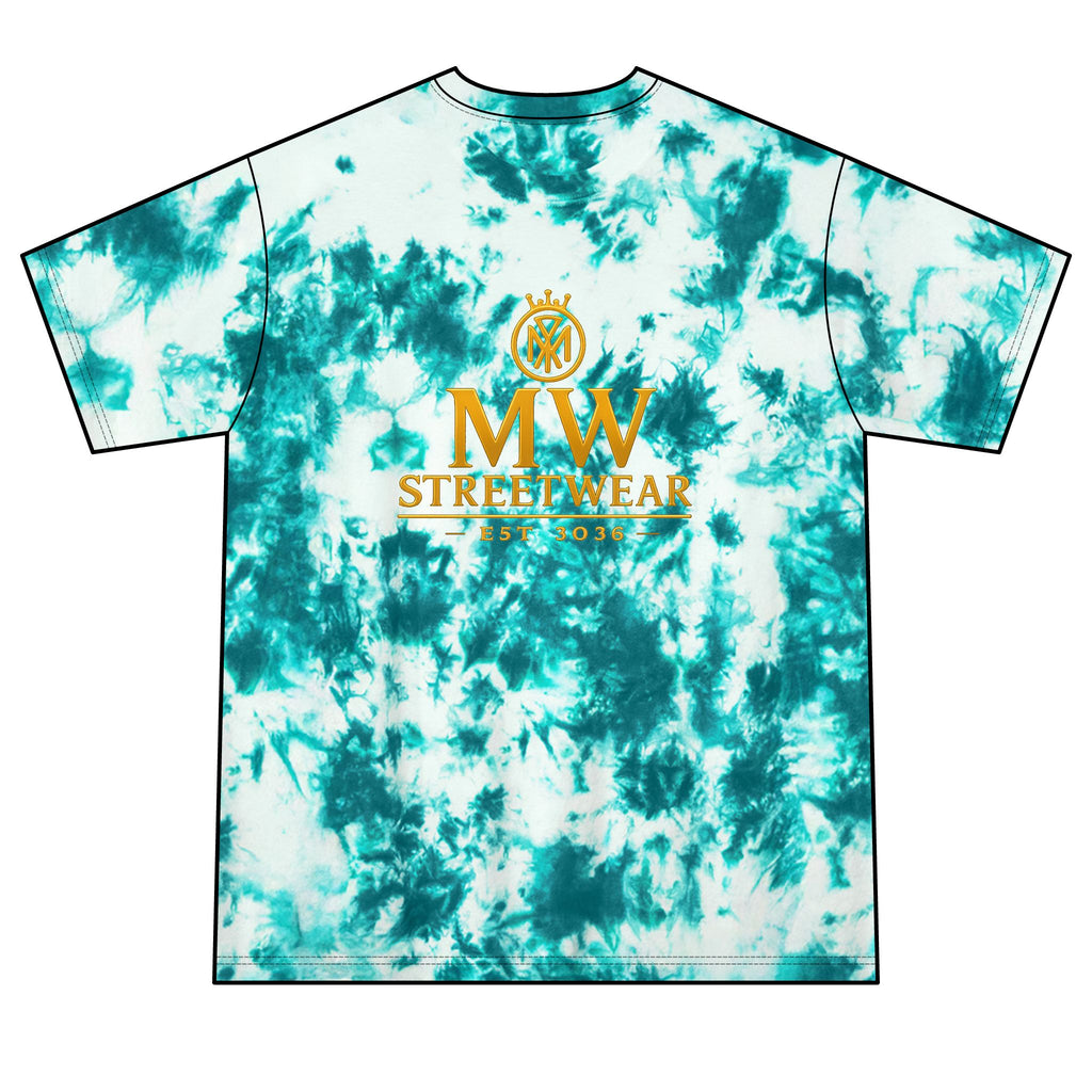 Tie-Dye Tee — MW Streetwear Gold Logo Crystal Tie-Dye T-Shirt