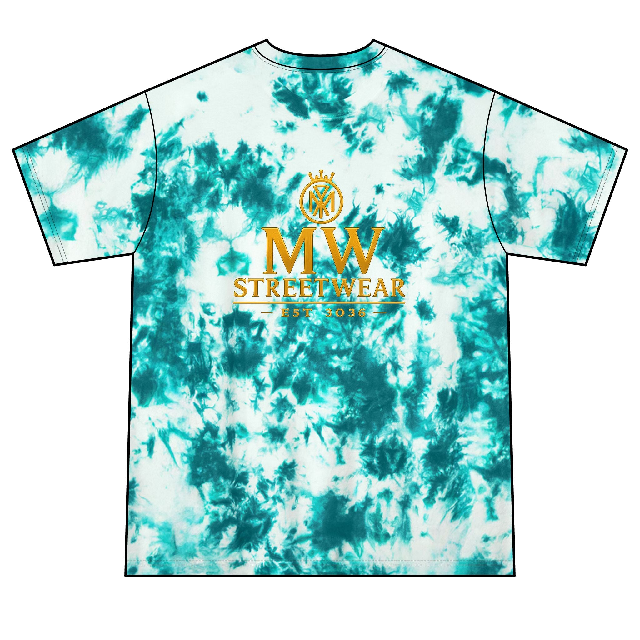 Tie-Dye Tee — MW Streetwear Gold Logo Crystal Tie-Dye T-Shirt