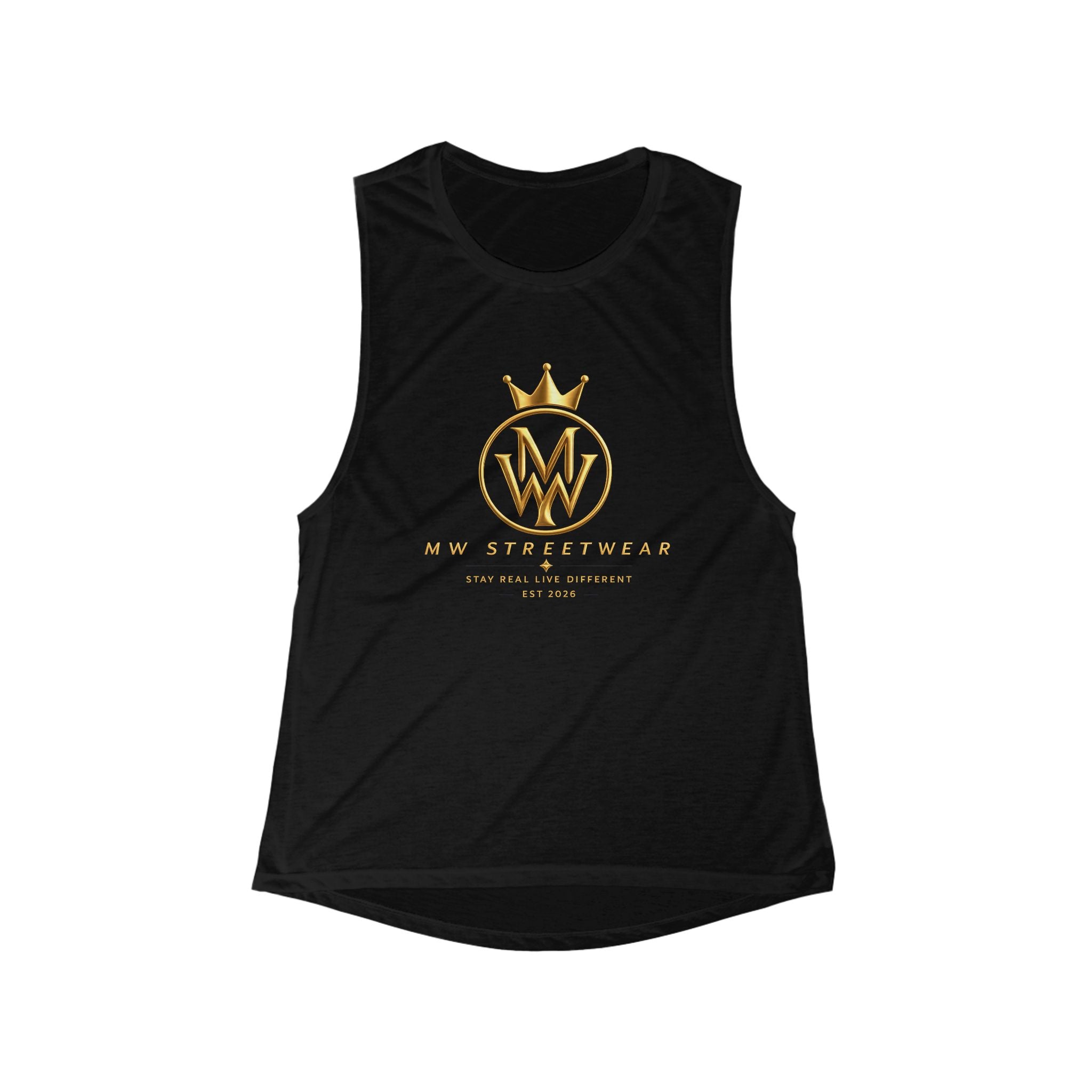 Women's Crown Logo Muscle Tank — MW Streetwear Flow Scoop Tank Top