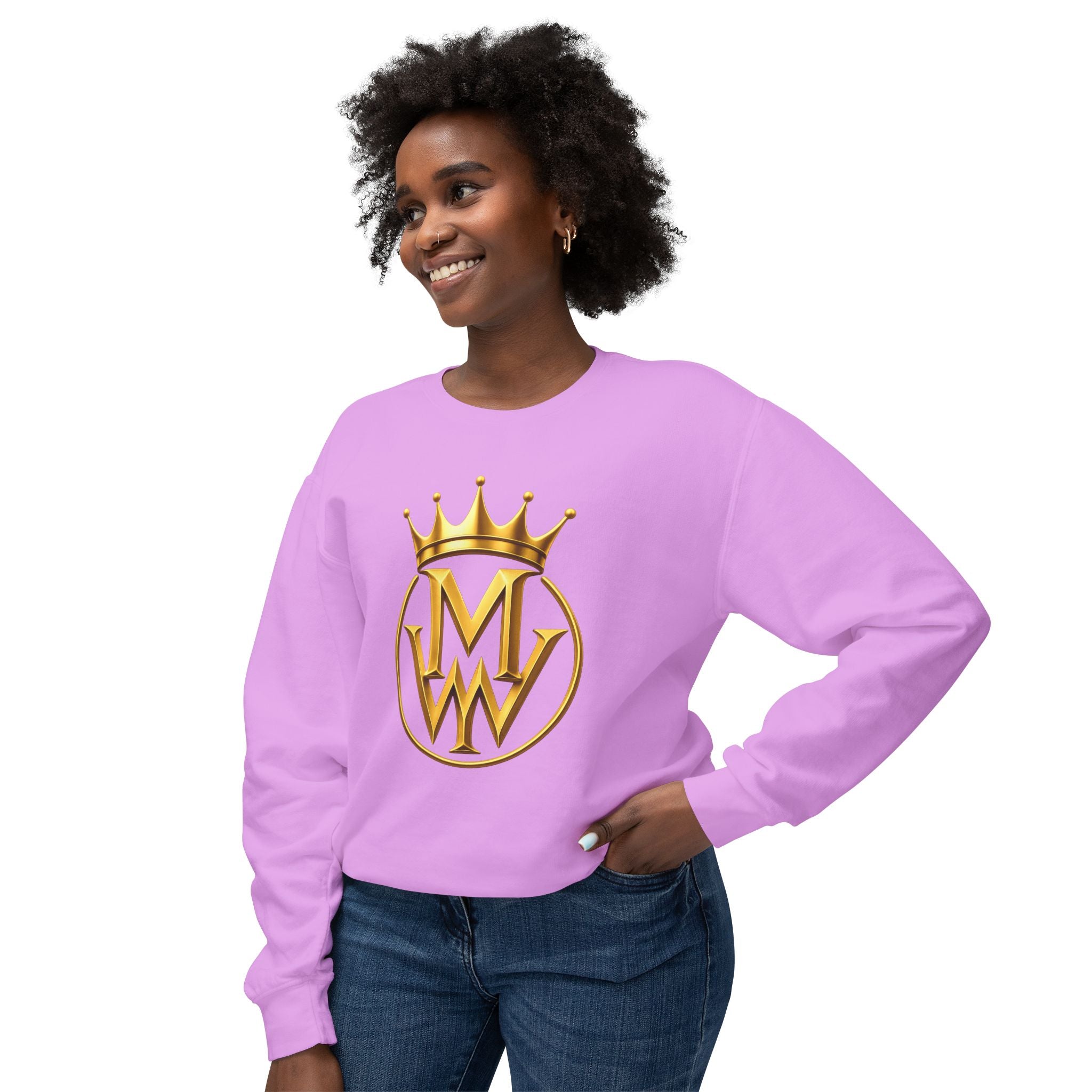 Gold Crown MW Logo Crewneck Sweatshirt — Luxury Monogram Streetwear