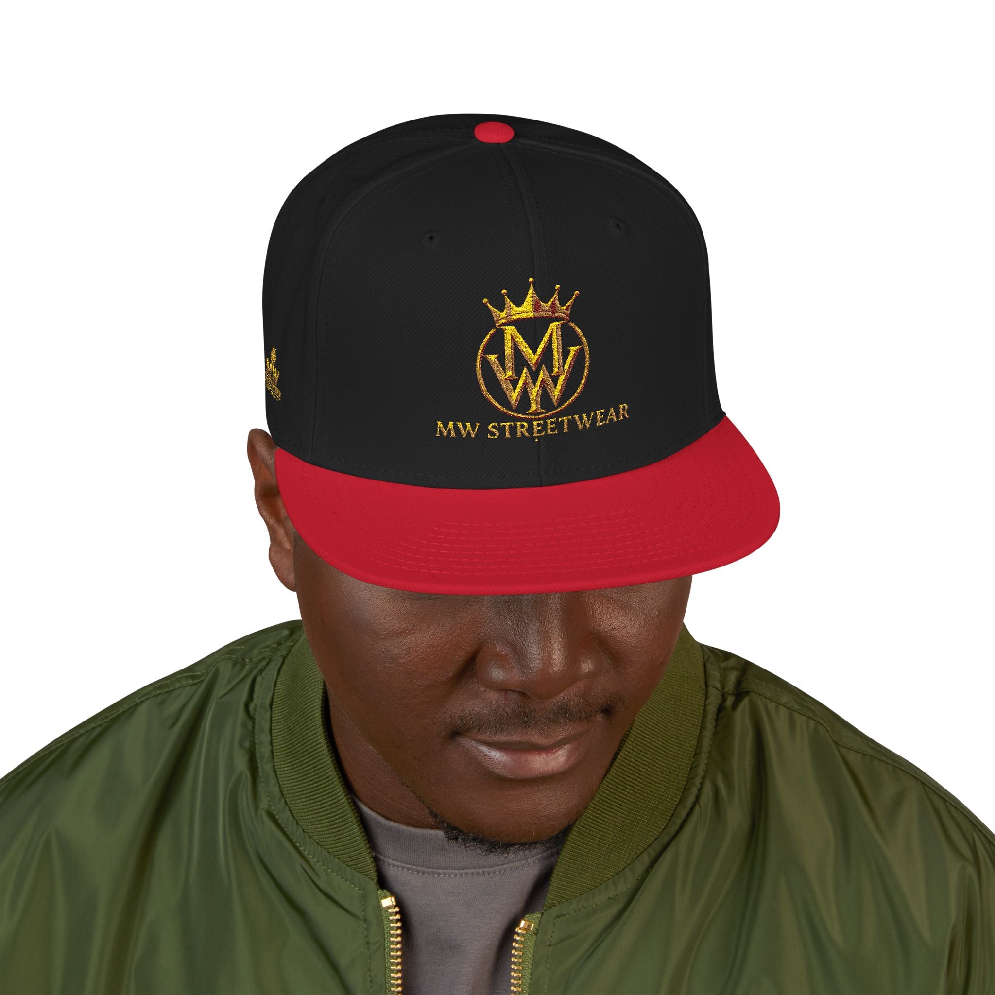 Embroidered Crown Logo Snapback Hat