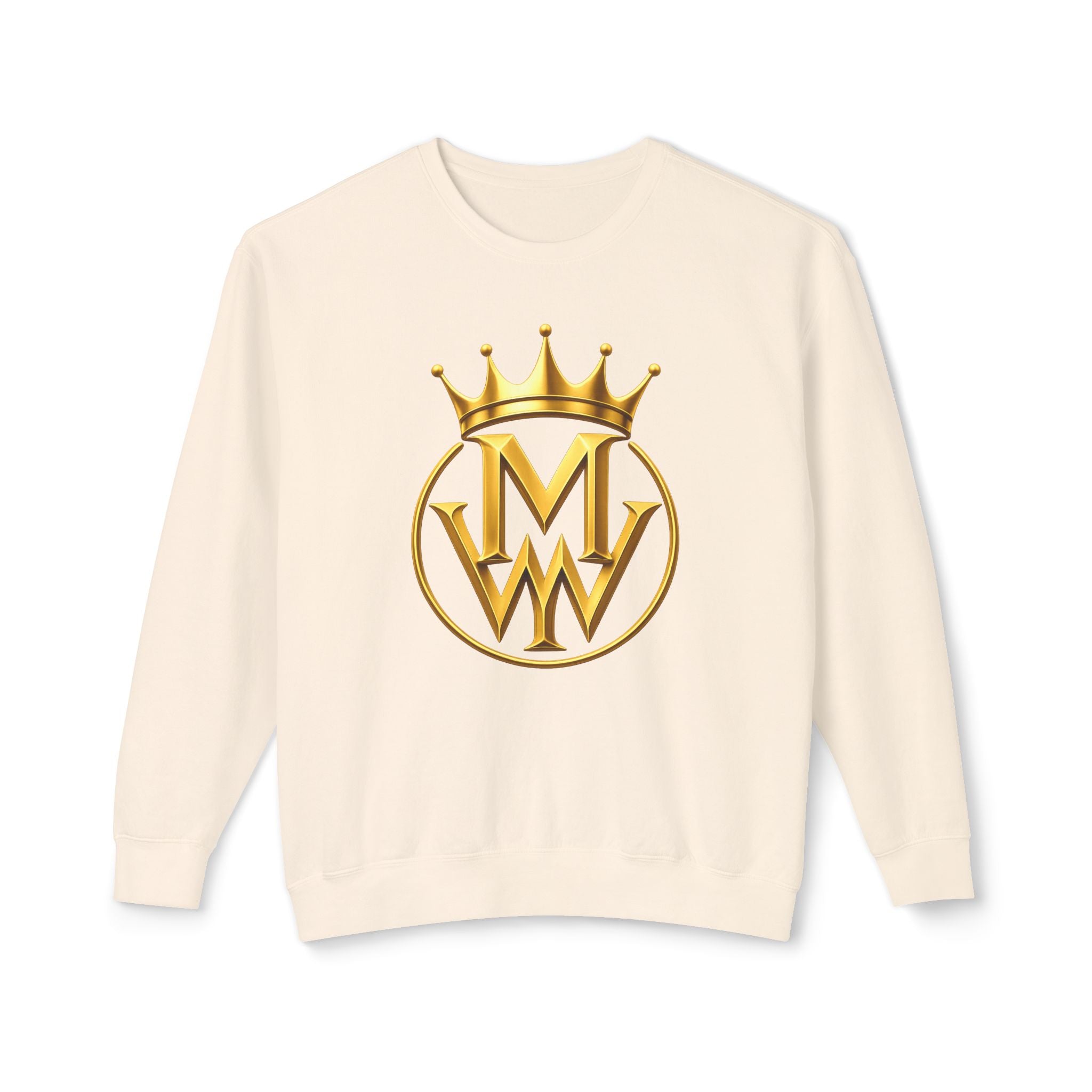 Gold Crown MW Logo Crewneck Sweatshirt — Luxury Monogram Streetwear