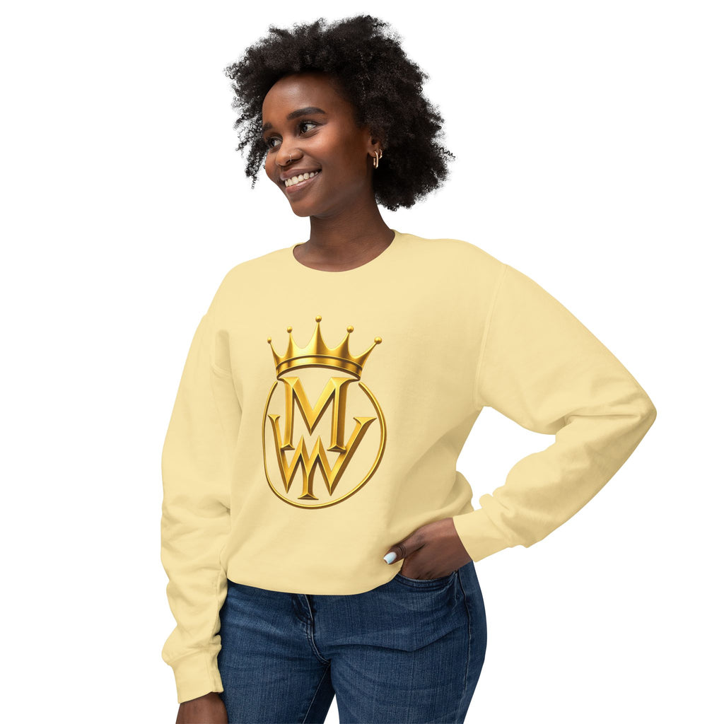 Gold Crown MW Logo Crewneck Sweatshirt — Luxury Monogram Streetwear