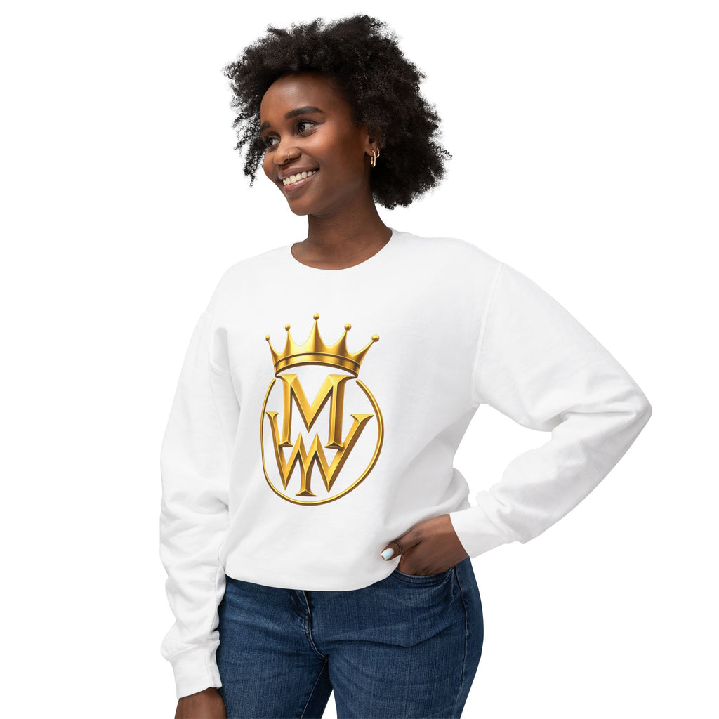 Gold Crown MW Logo Crewneck Sweatshirt — Luxury Monogram Streetwear