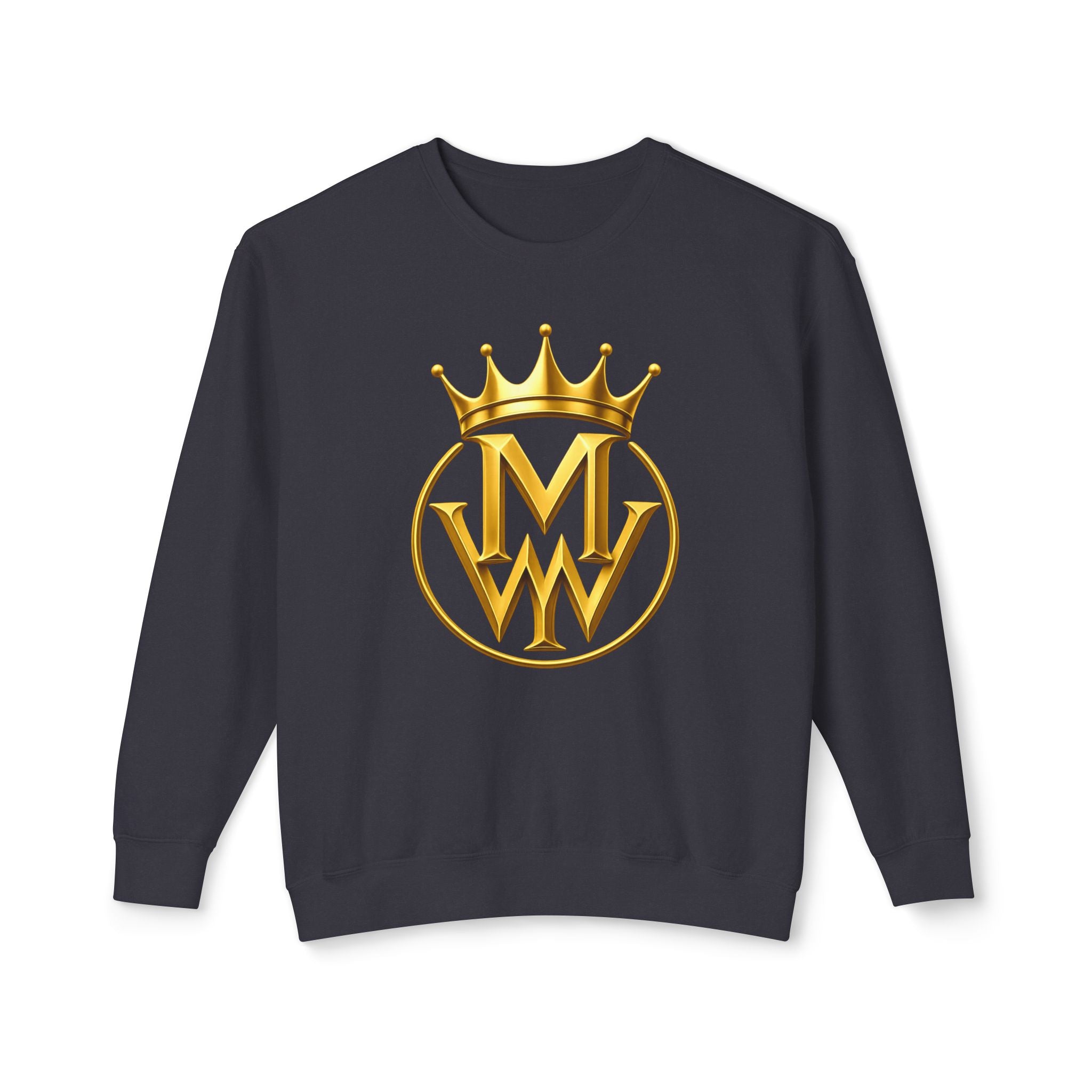 Gold Crown MW Logo Crewneck Sweatshirt — Luxury Monogram Streetwear