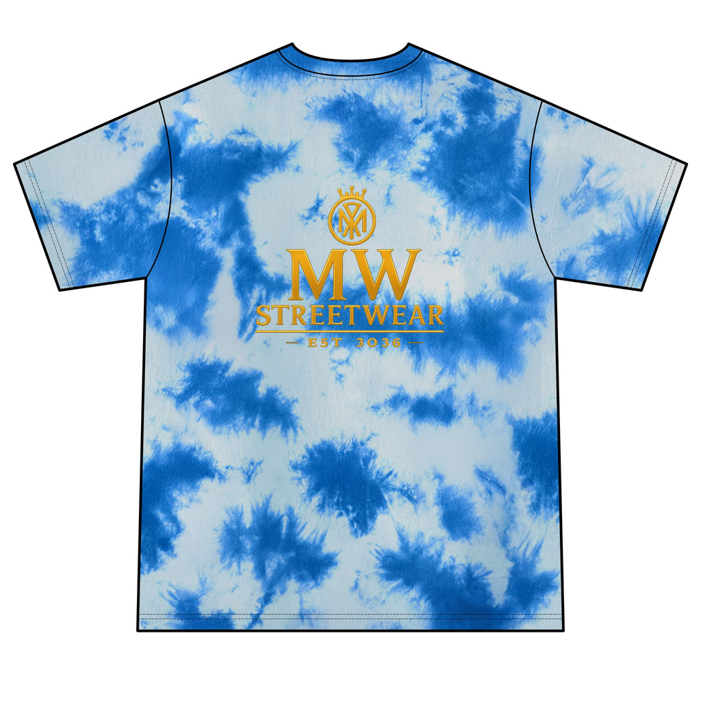 Tie-Dye Tee — MW Streetwear Gold Logo Crystal Tie-Dye T-Shirt