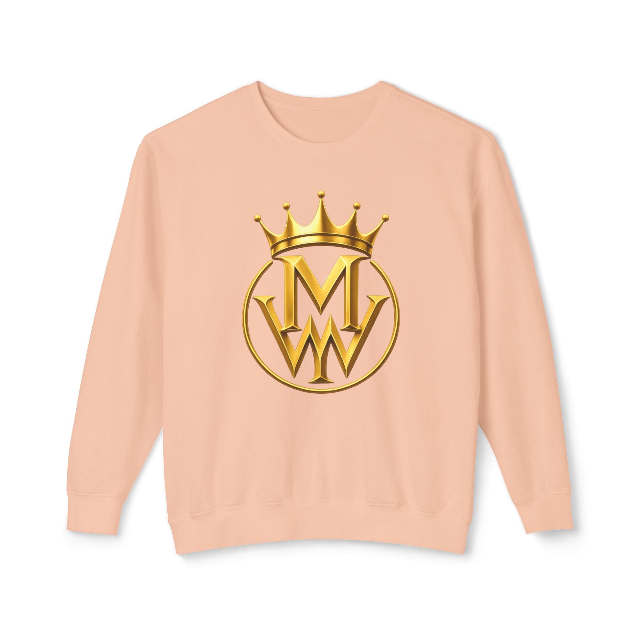 Gold Crown MW Logo Crewneck Sweatshirt — Luxury Monogram Streetwear