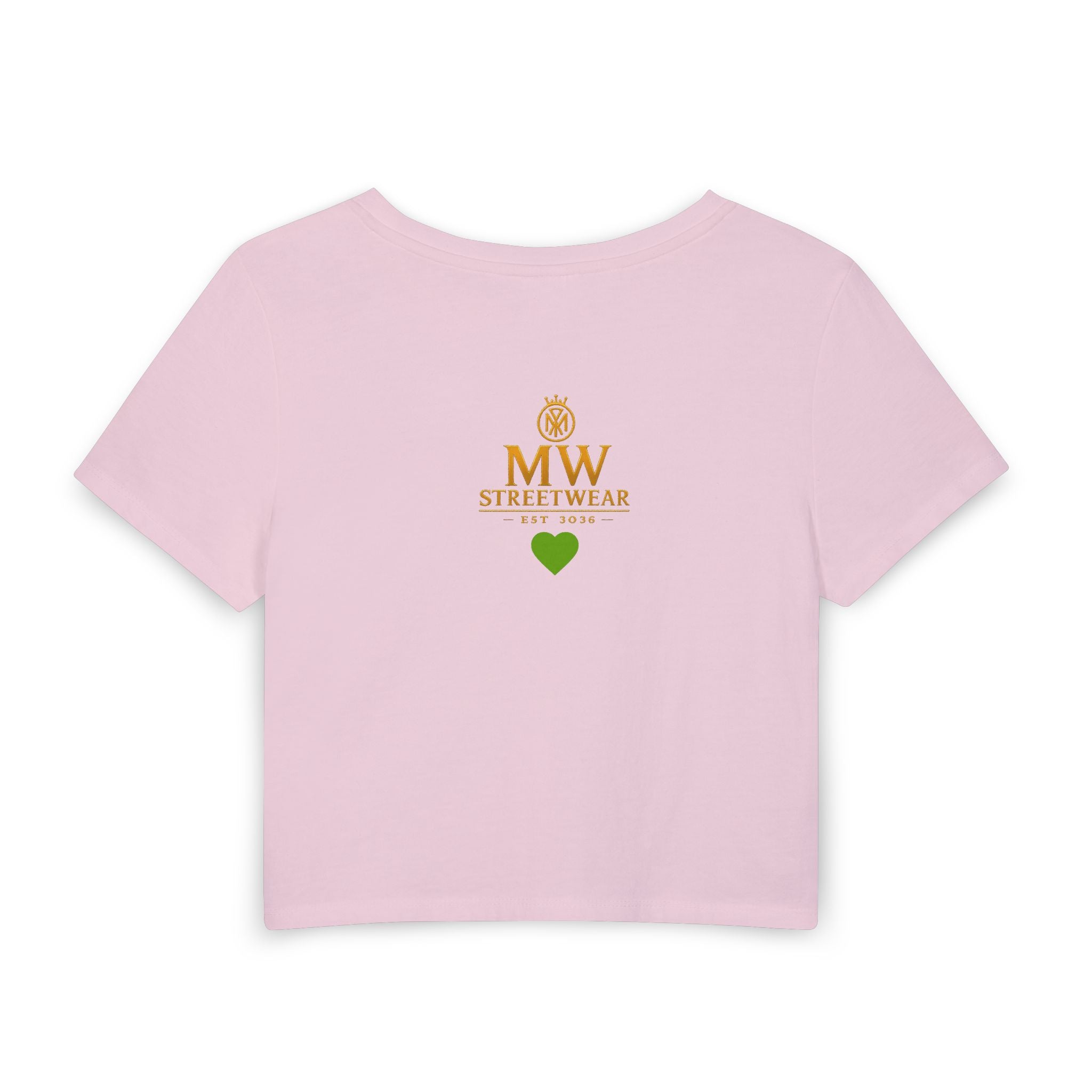 MW Streetwear Women's Baby Tee — Gold Crown Logo Cropped Graphic Tee
