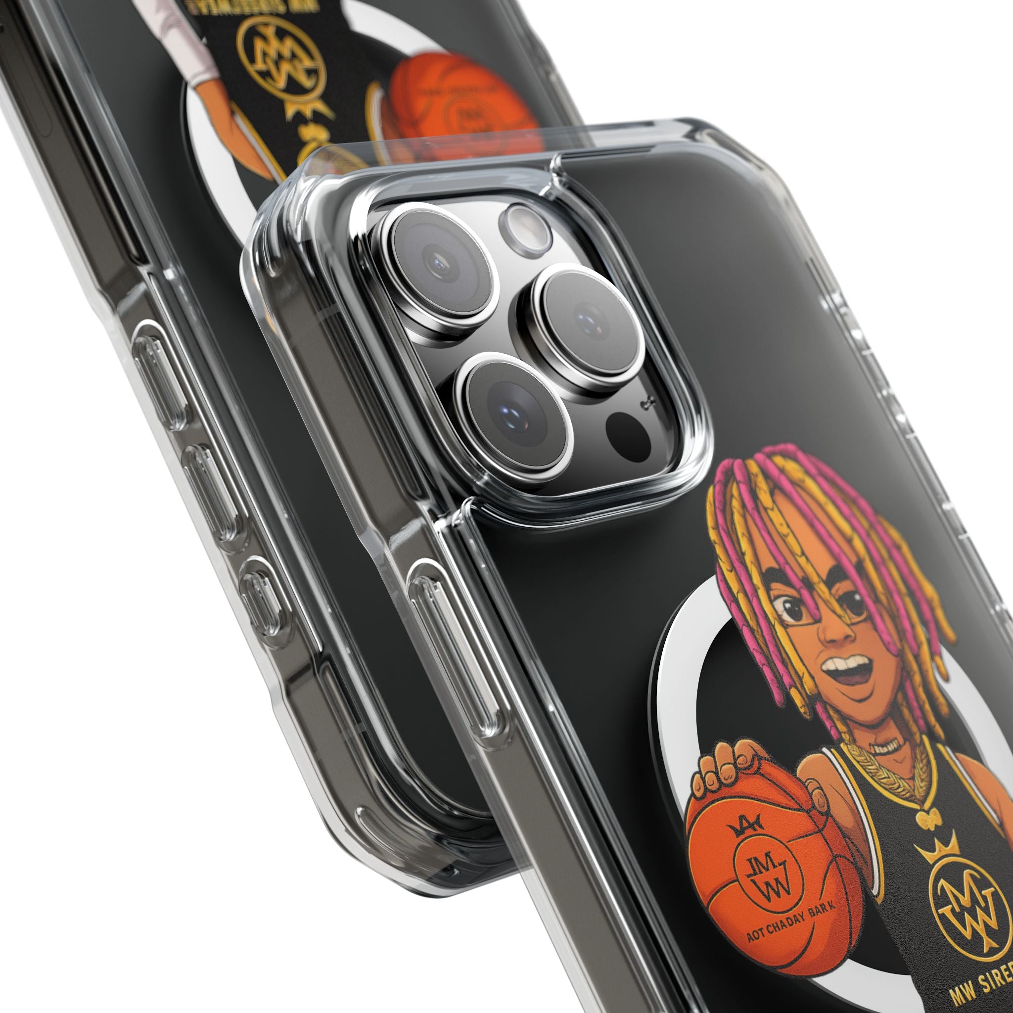 Clear Magnetic Phone Case — MW Streetwear Basketball Character Design