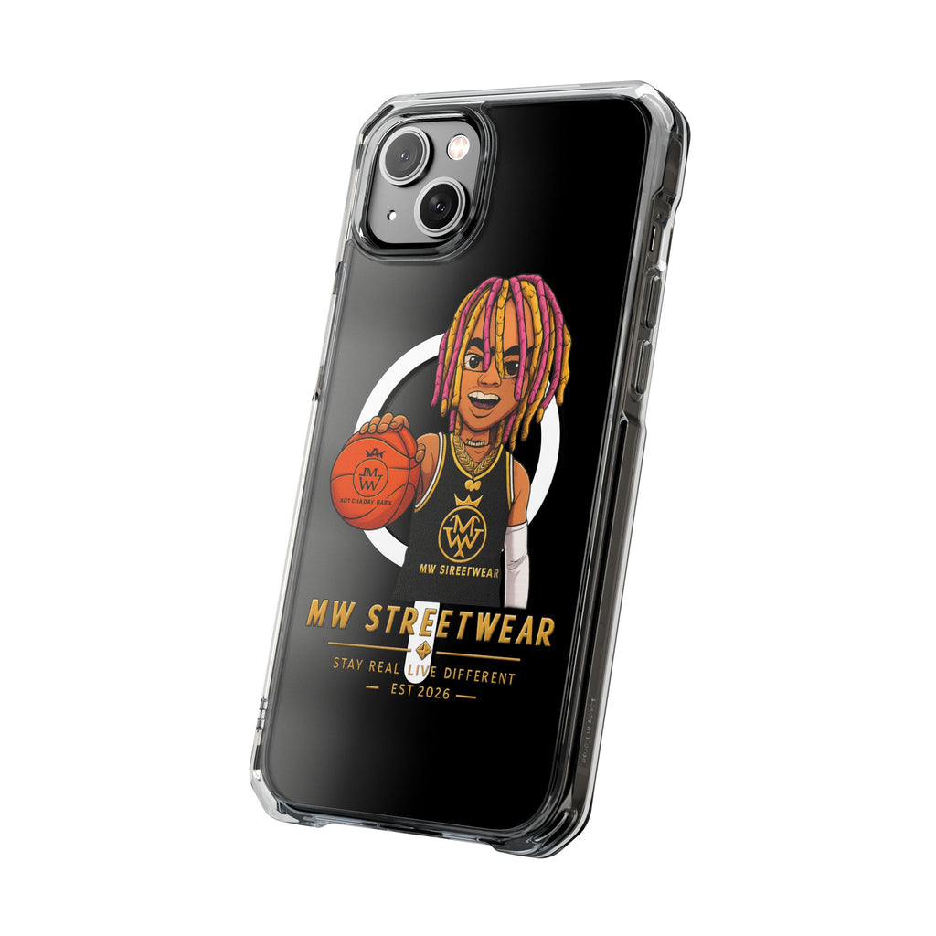 Clear Magnetic Phone Case — MW Streetwear Basketball Character Design