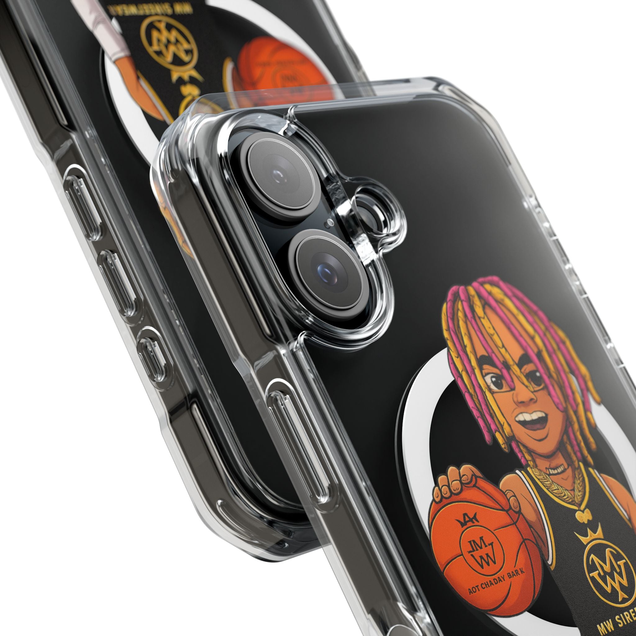 Clear Magnetic Phone Case — MW Streetwear Basketball Character Design
