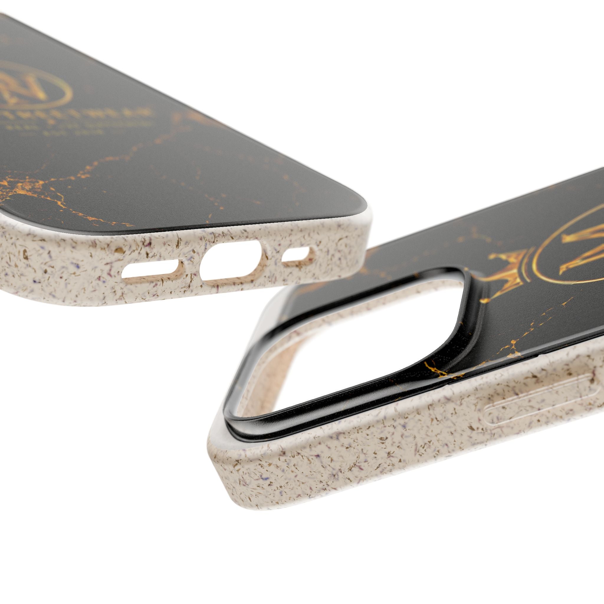 Biodegradable Phone Case — Black Marble MW Streetwear Logo, Eco-Friendly Protective Cover