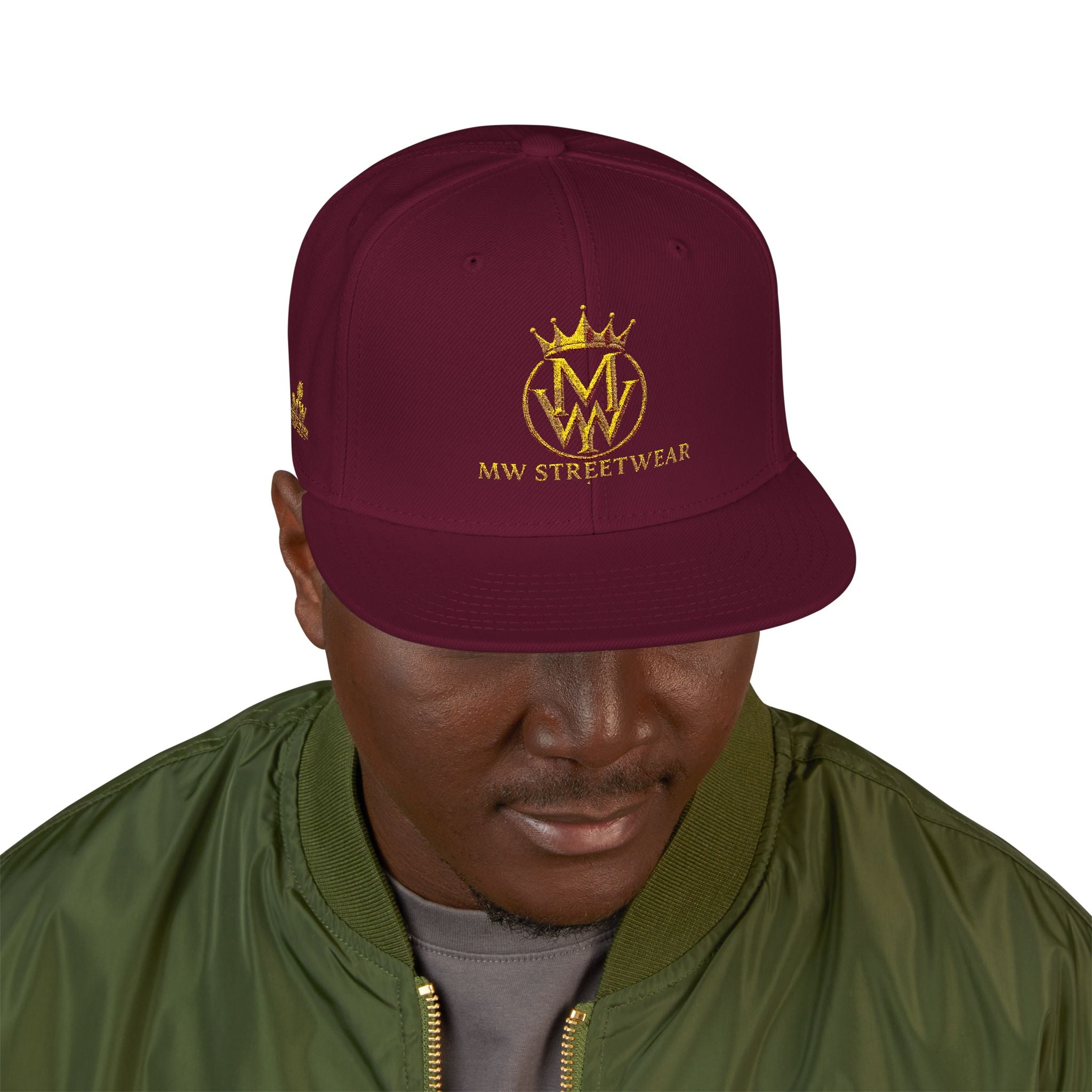 Embroidered Crown Logo Snapback Hat