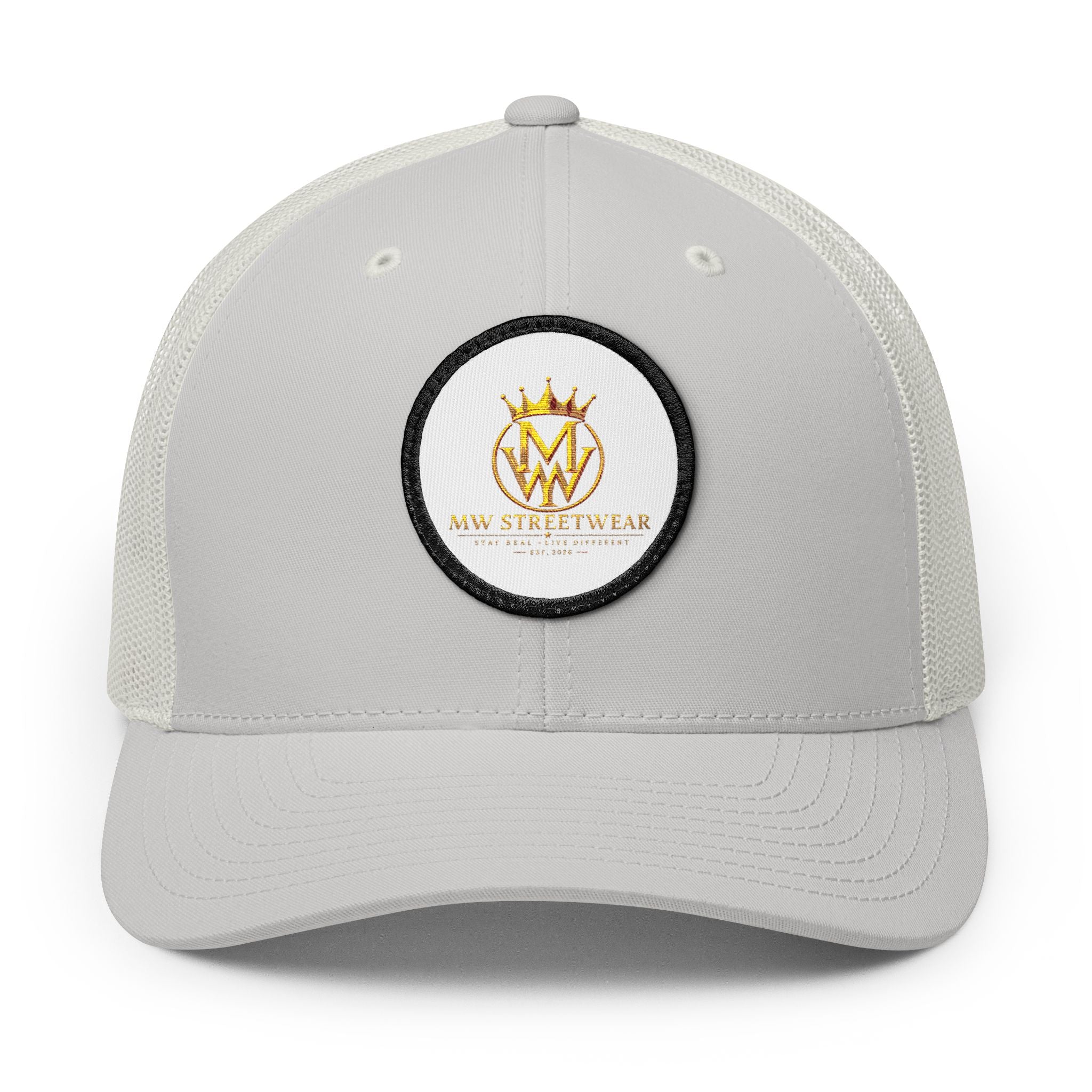 Embroidered Trucker Cap — Gold Crown Patch Snapback