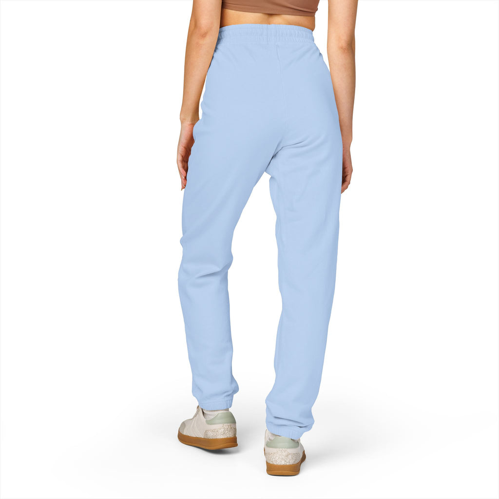 Ember Crest Sweatpants — Garment-Dyed Fleece Joggers with Sun Emblem