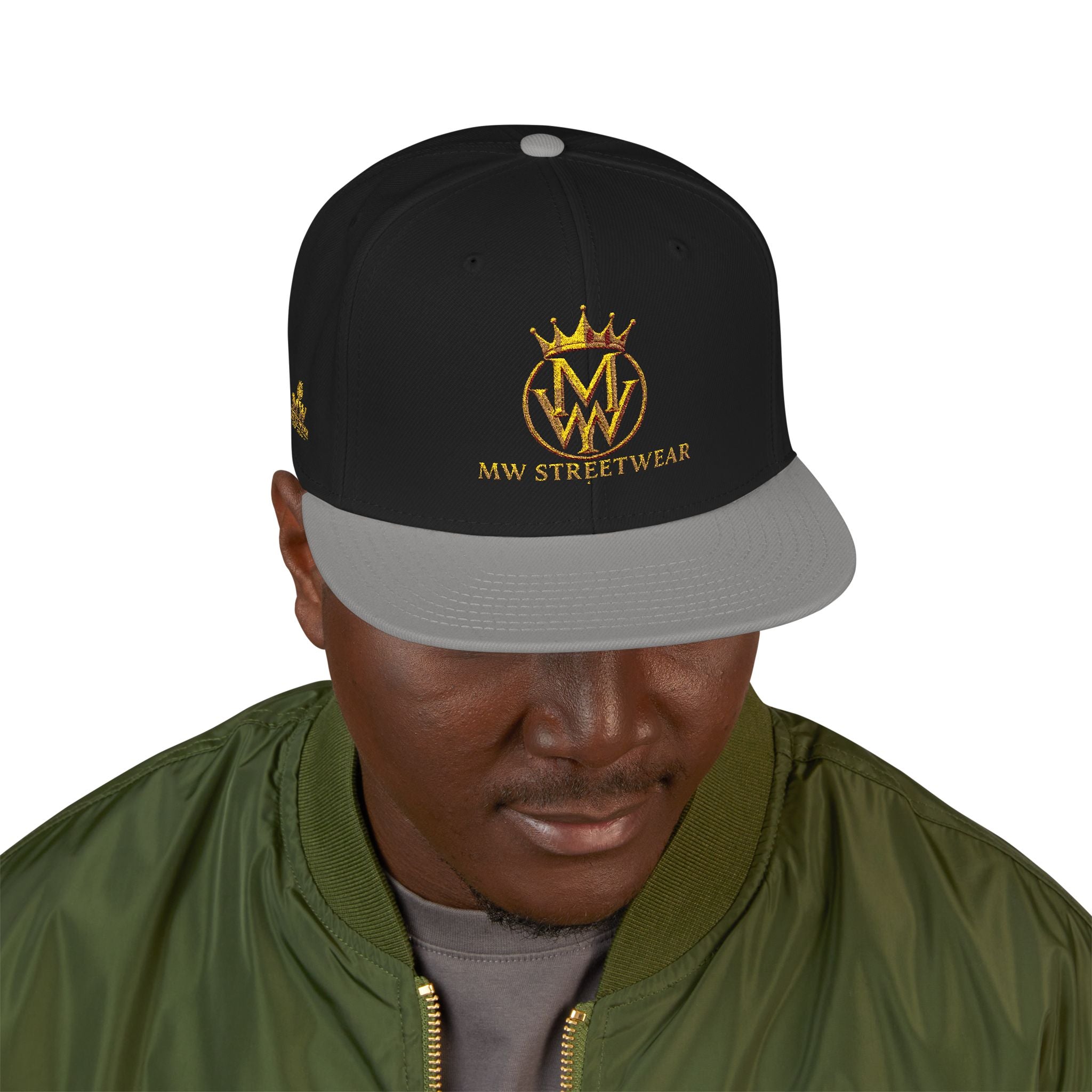 Embroidered Crown Logo Snapback Hat