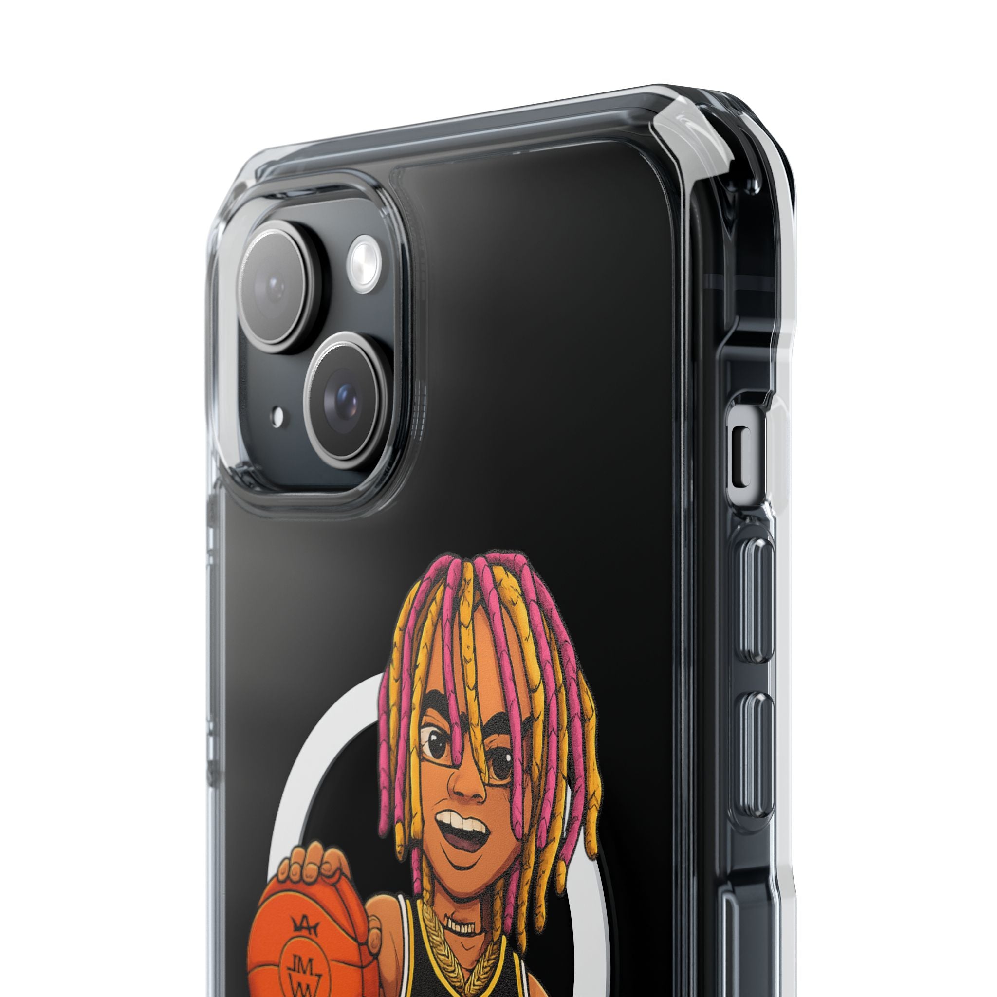Clear Magnetic Phone Case — MW Streetwear Basketball Character Design