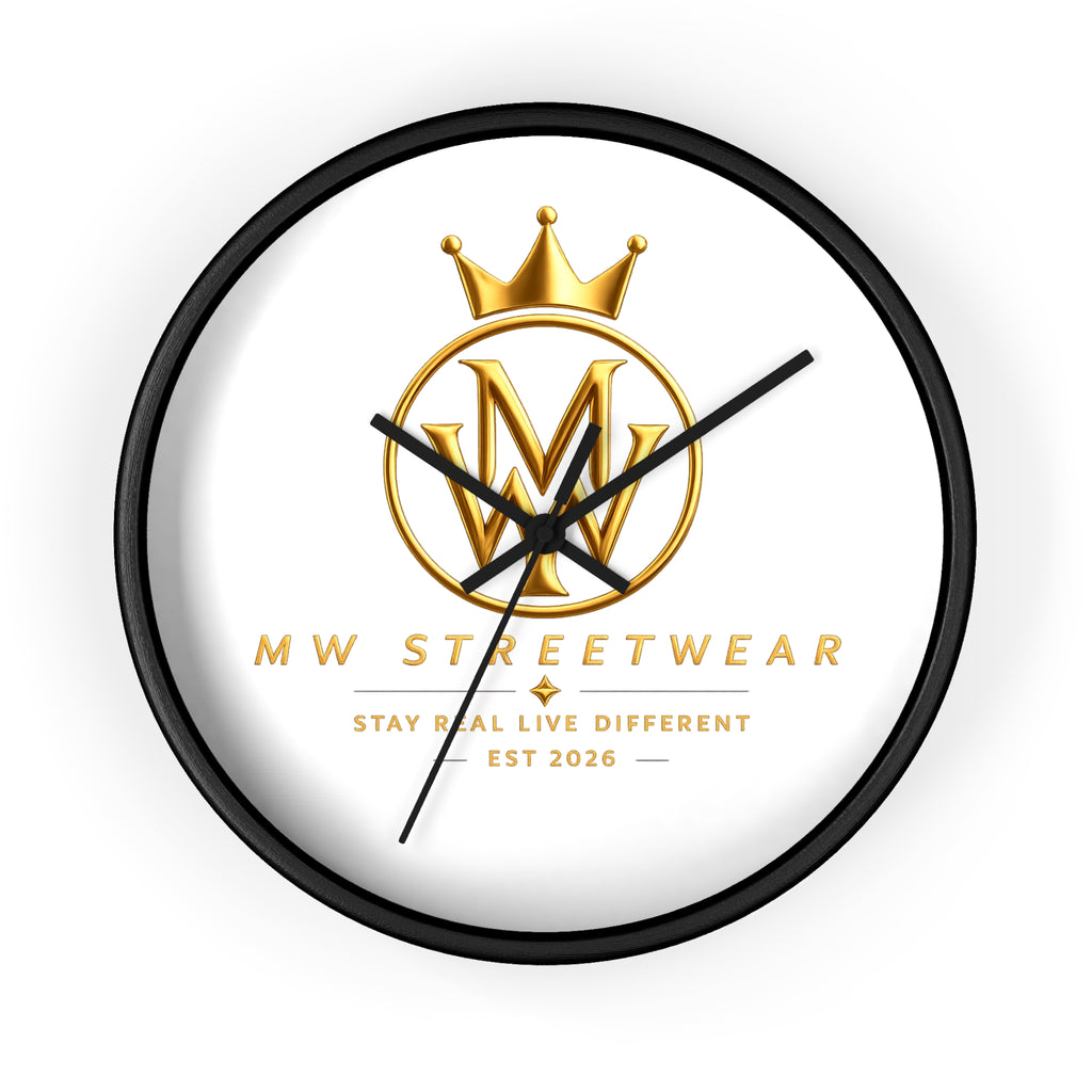 MW Streetwear Gold Logo Wall Clock — Modern Brand Accent Clock
