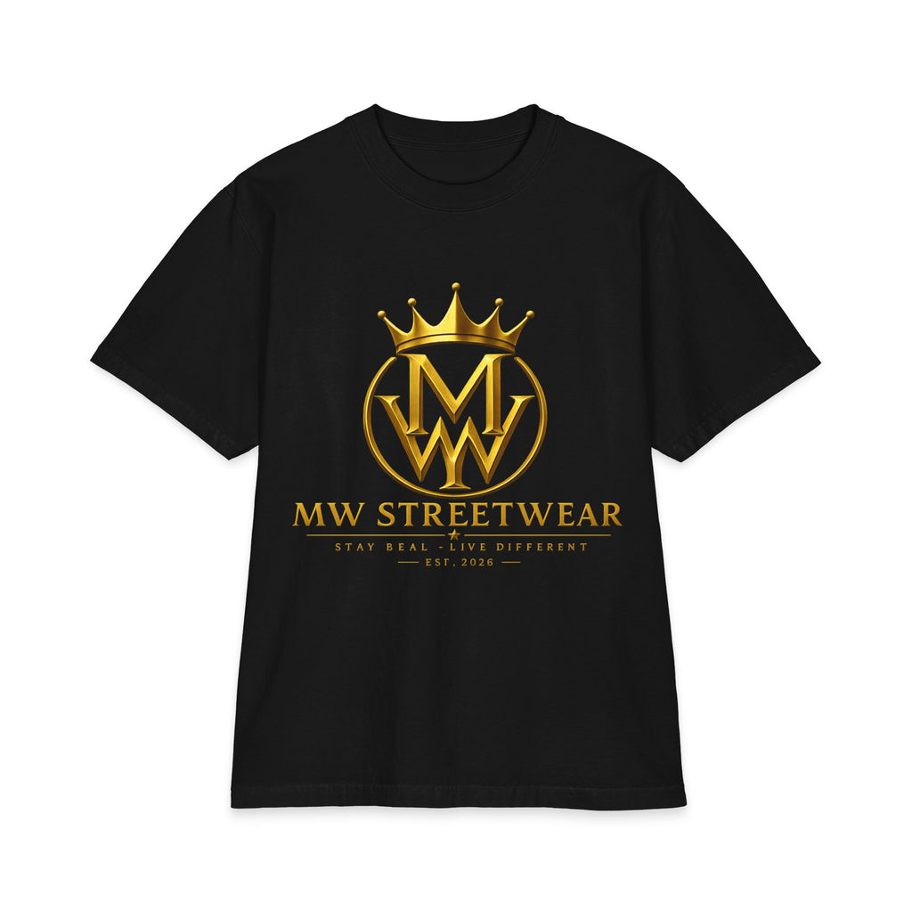 MW Streetwear Gold Crown T-Shirt — Luxury Logo Graphic Tee