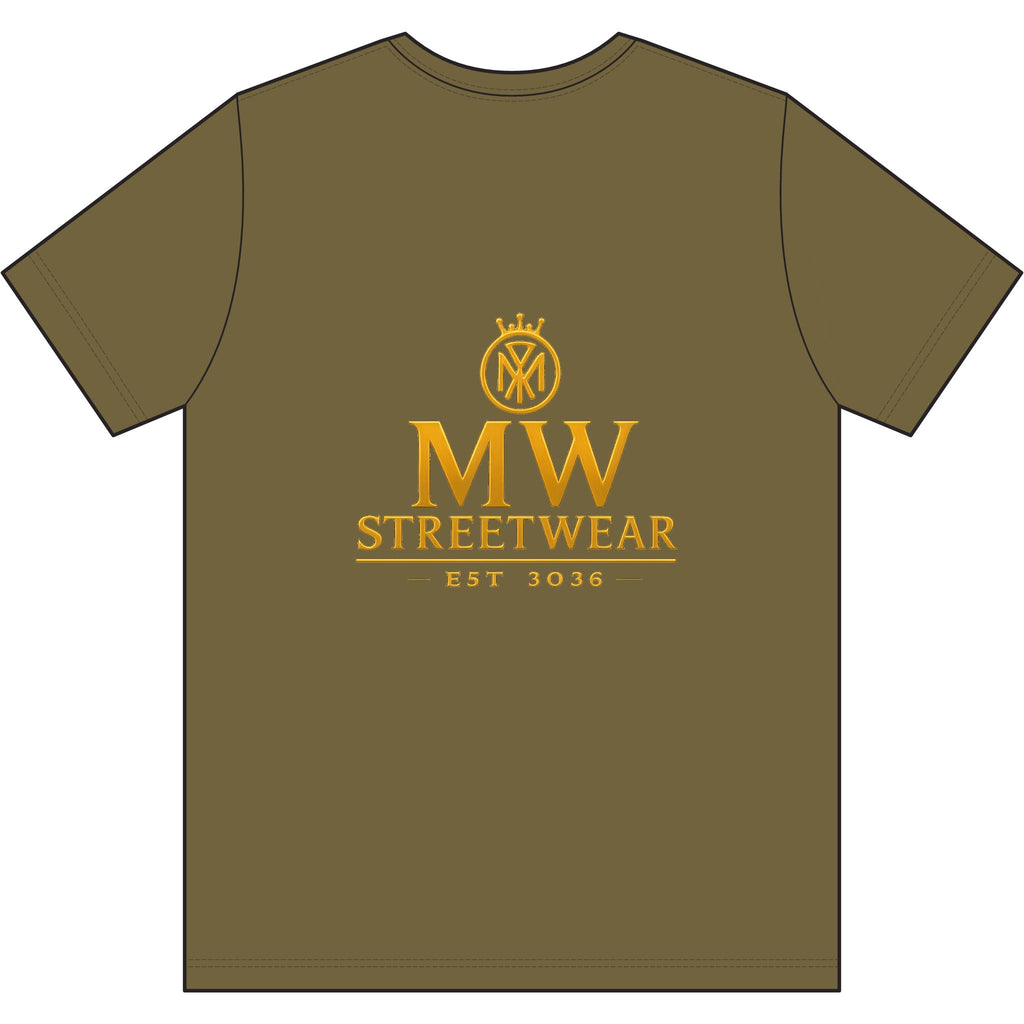 MW Streetwear Logo Tee — Gold Crown Urban Graphic T-Shirt