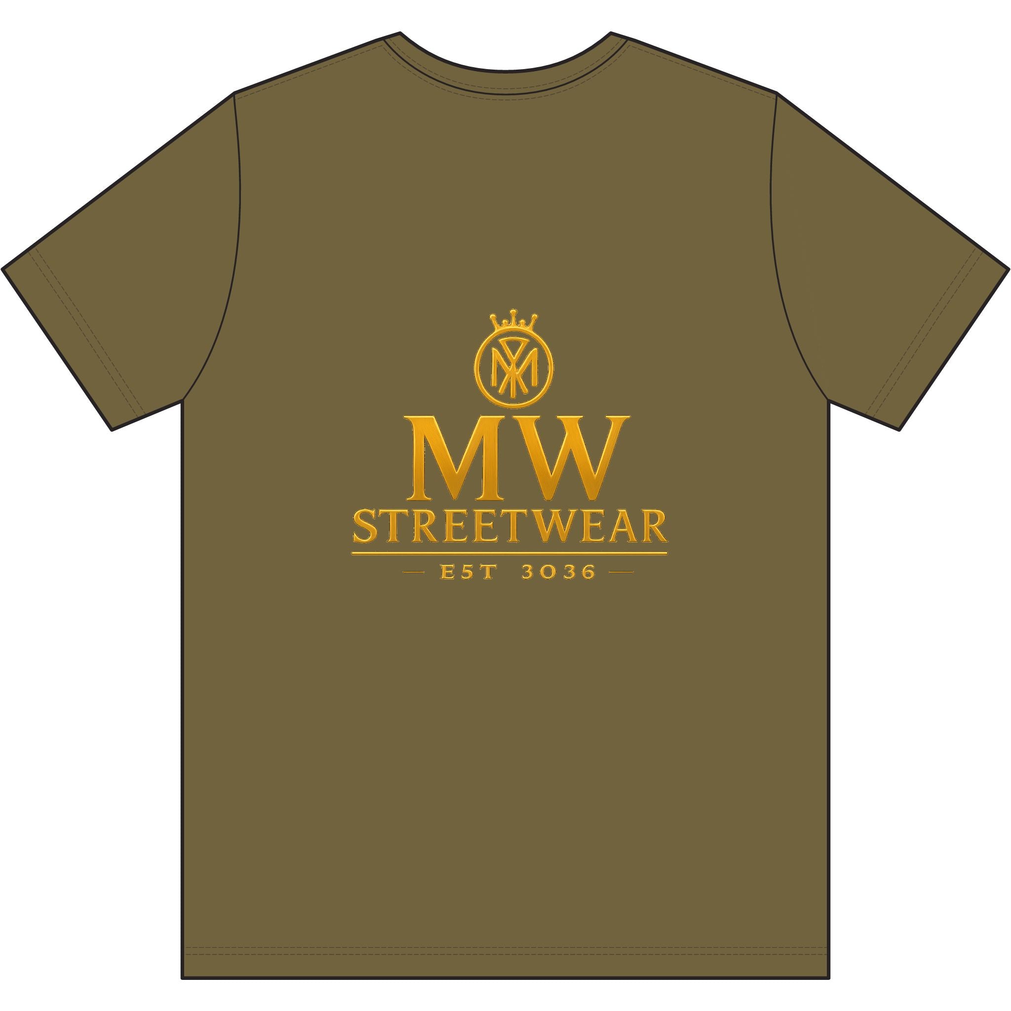 MW Streetwear Logo Tee — Gold Crown Urban Graphic T-Shirt