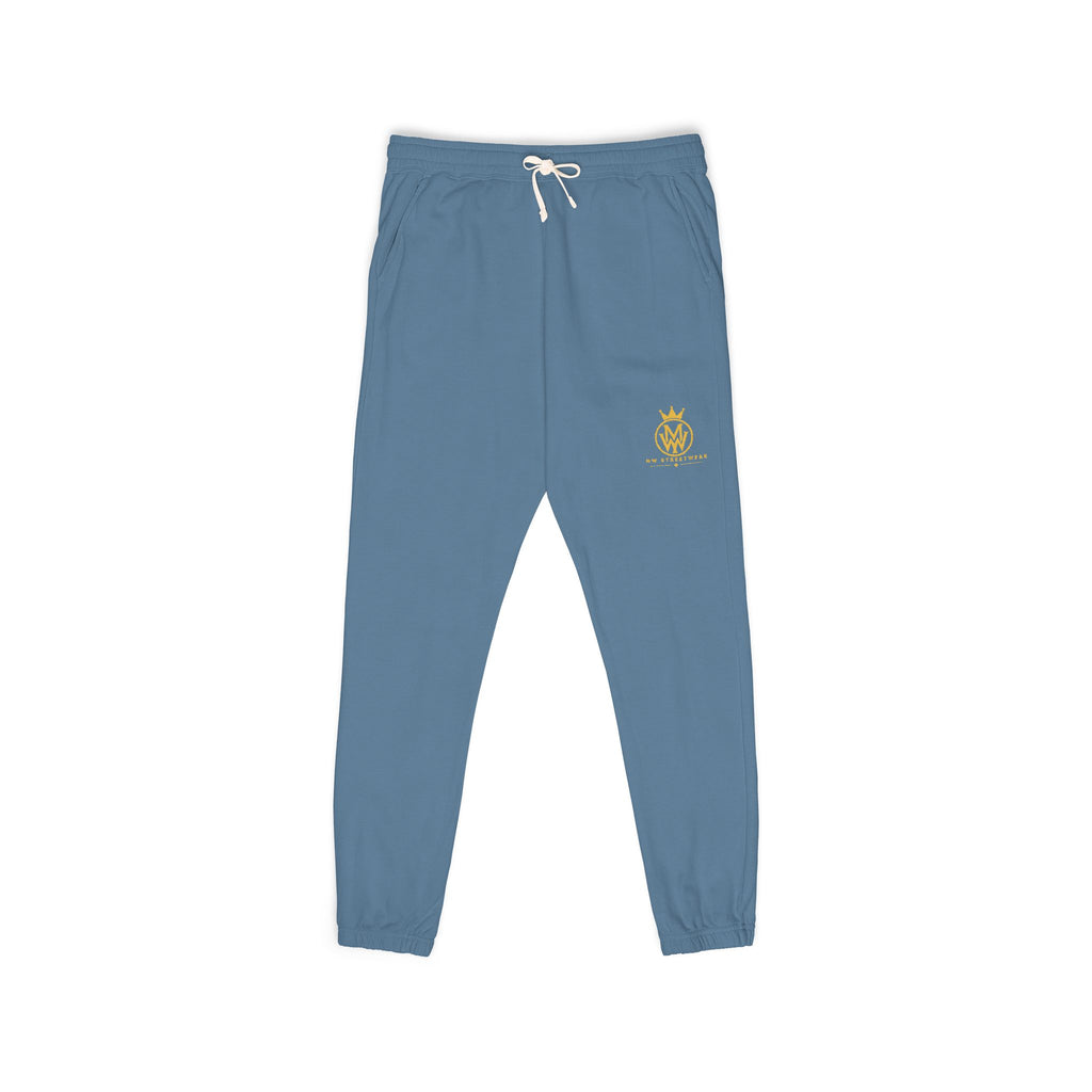 Ember Crest Sweatpants — Garment-Dyed Fleece Joggers with Sun Emblem