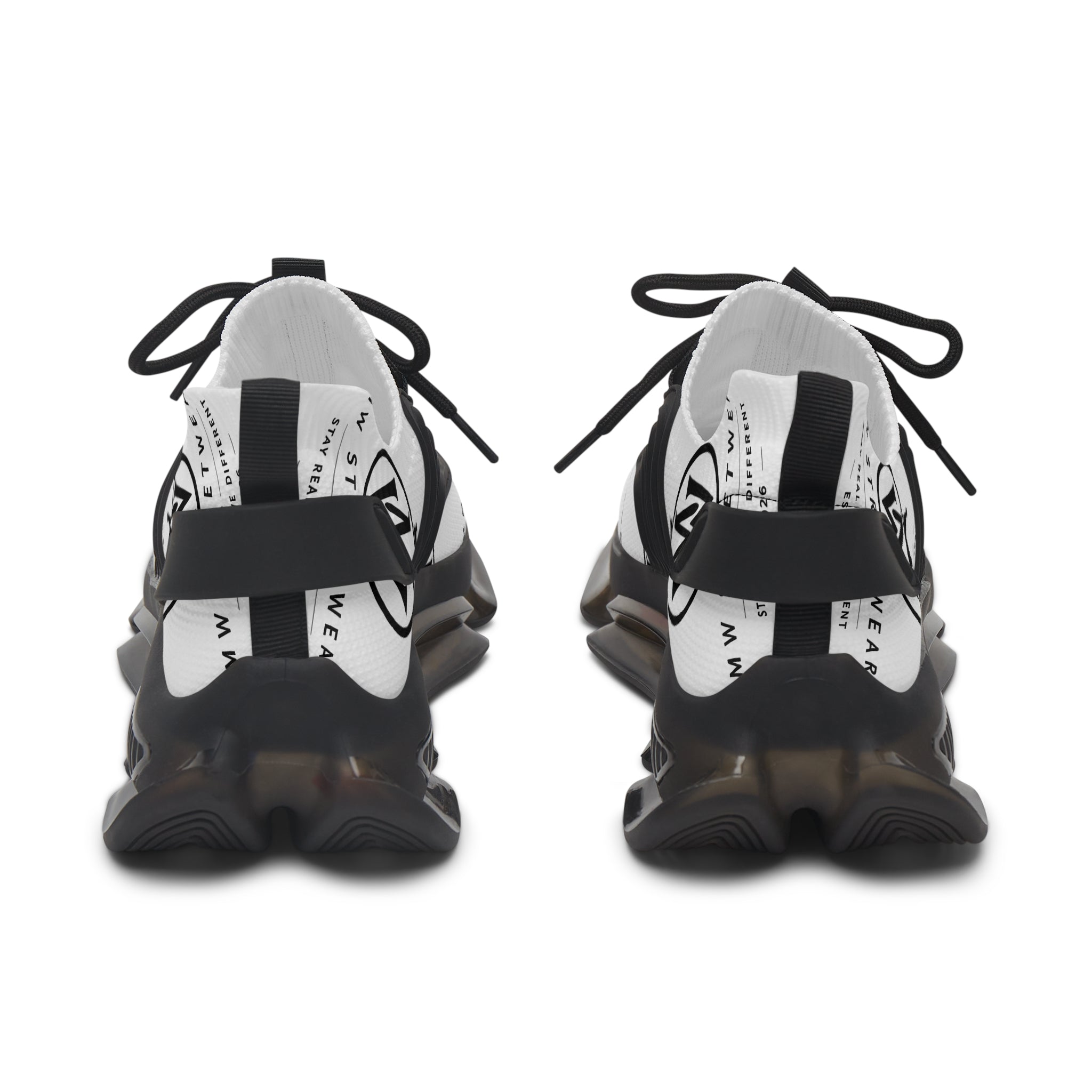 White Mesh Streetwear Sneakers – Women's Lightweight Logo Trainers