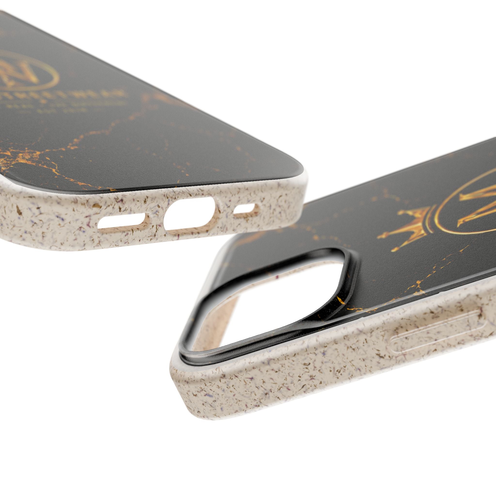 Biodegradable Phone Case — Black Marble MW Streetwear Logo, Eco-Friendly Protective Cover