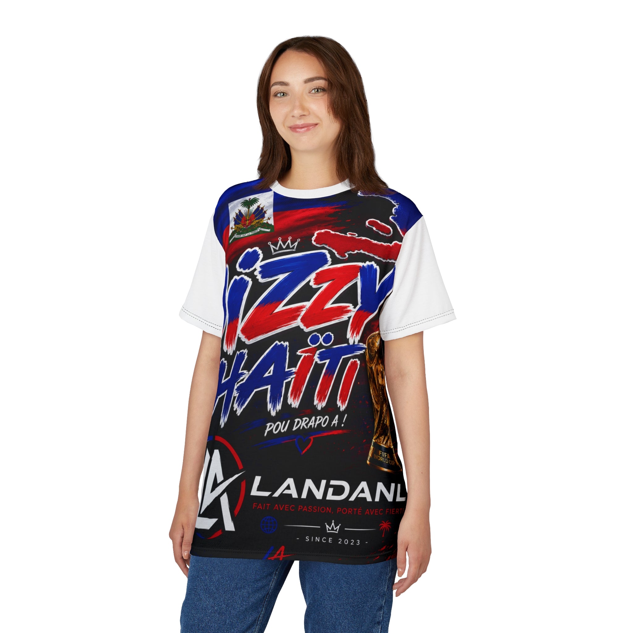 Dizzy Haïti Graphic Tee — Haitian Pride All-Over Print