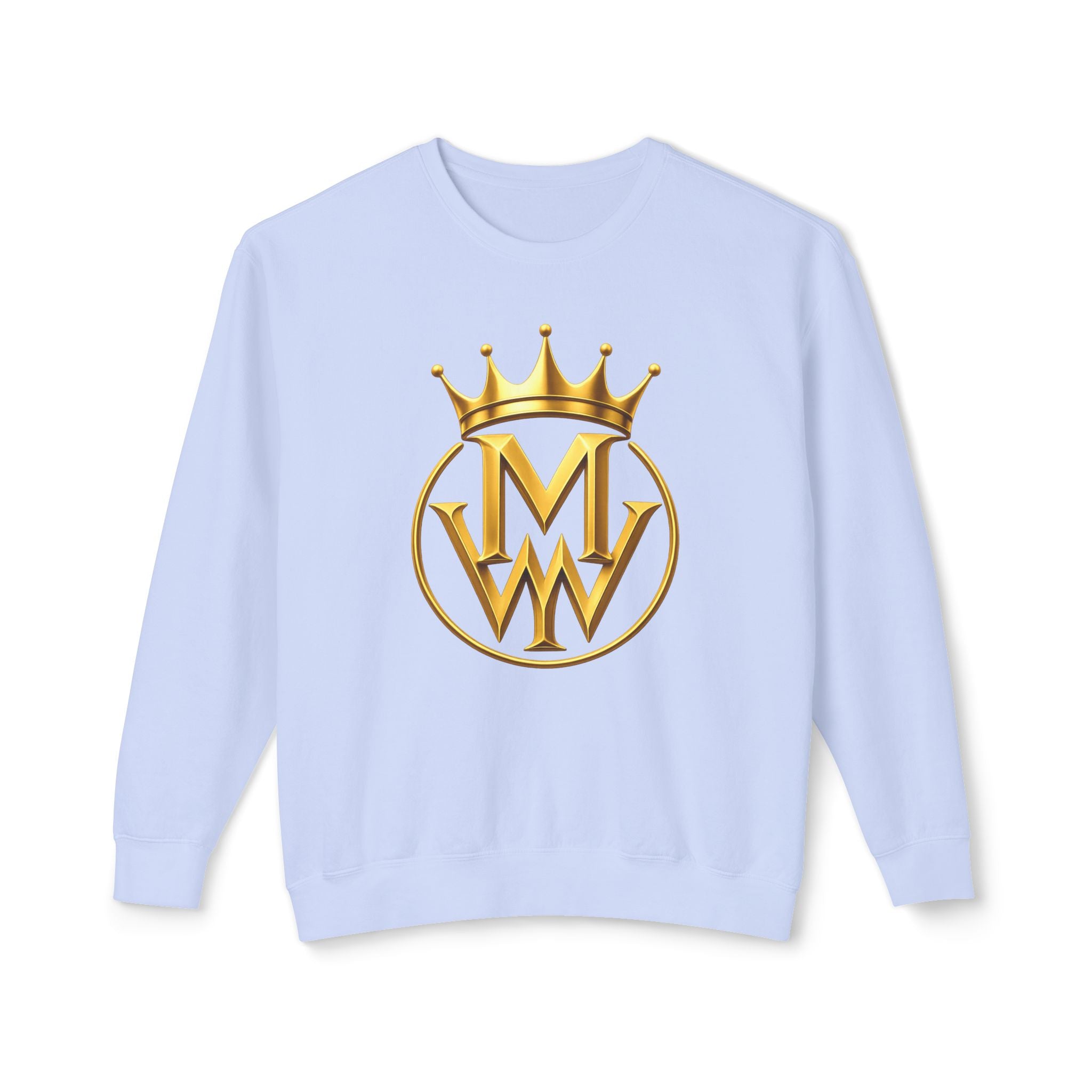 Gold Crown MW Logo Crewneck Sweatshirt — Luxury Monogram Streetwear