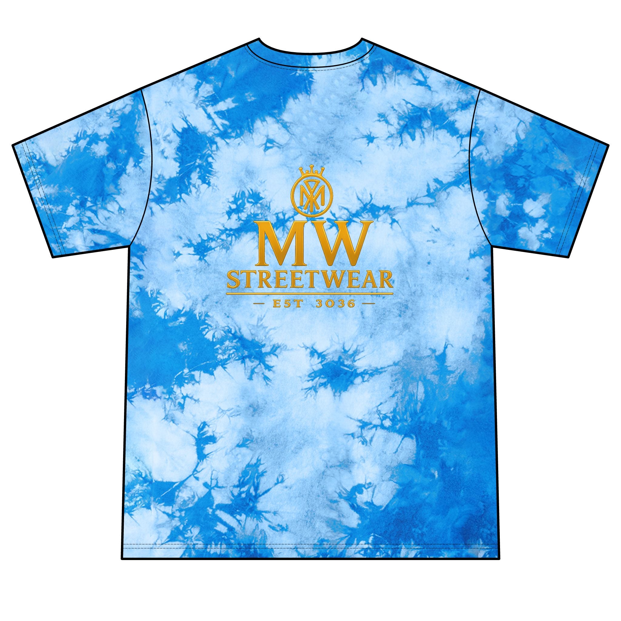 Tie-Dye Tee — MW Streetwear Gold Logo Crystal Tie-Dye T-Shirt