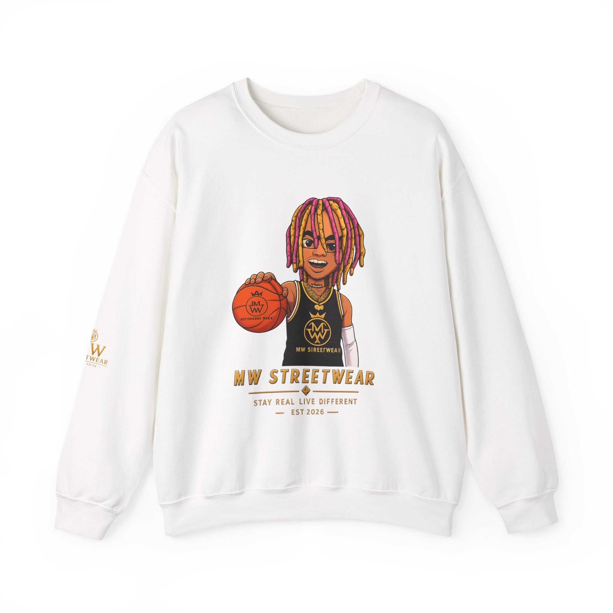 Streetwear Crewneck Sweatshirt — "NW Streetwear" Basketball Graphic