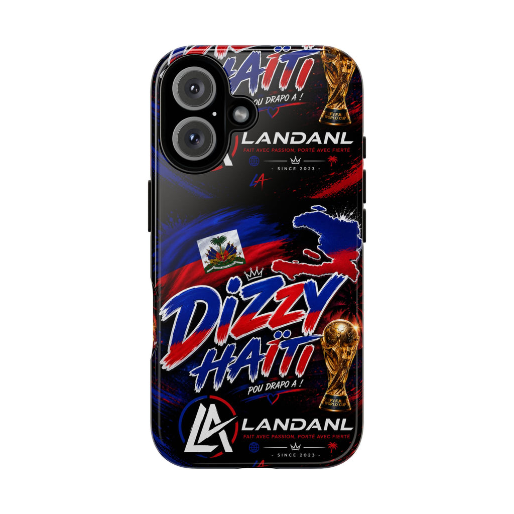 Dizzy Haiti Phone Case — Haitian Flag Design with 'Dizzy Haïti' Text