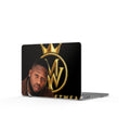 Matte MacBook Case — Black & Gold Crown Logo with Portrait