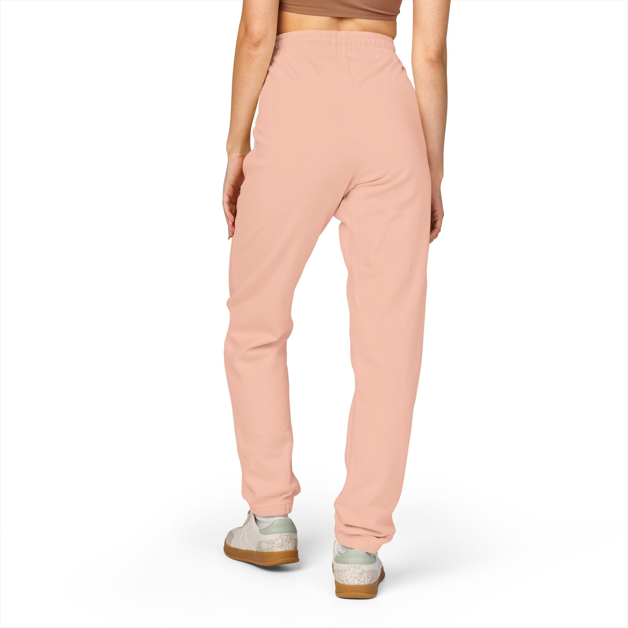Ember Crest Sweatpants — Garment-Dyed Fleece Joggers with Sun Emblem
