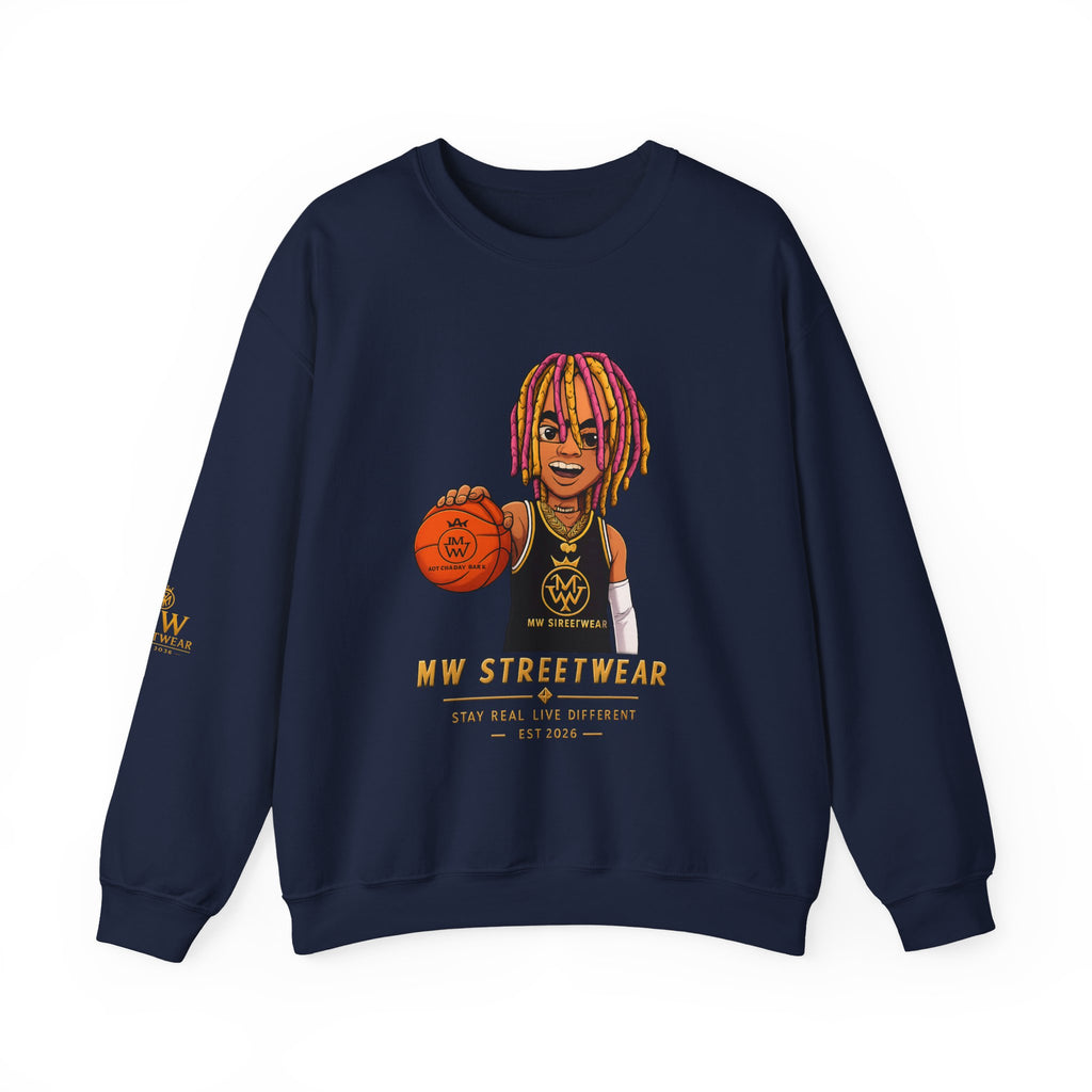 Streetwear Crewneck Sweatshirt — "NW Streetwear" Basketball Graphic