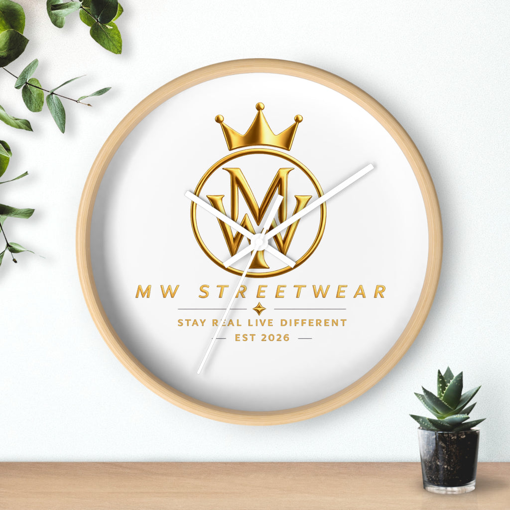 MW Streetwear Gold Logo Wall Clock — Modern Brand Accent Clock