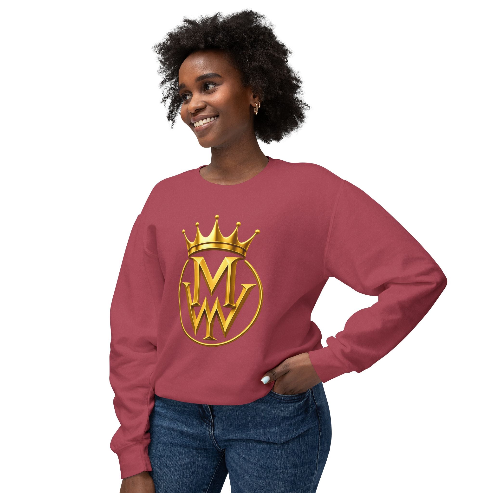 Gold Crown MW Logo Crewneck Sweatshirt — Luxury Monogram Streetwear