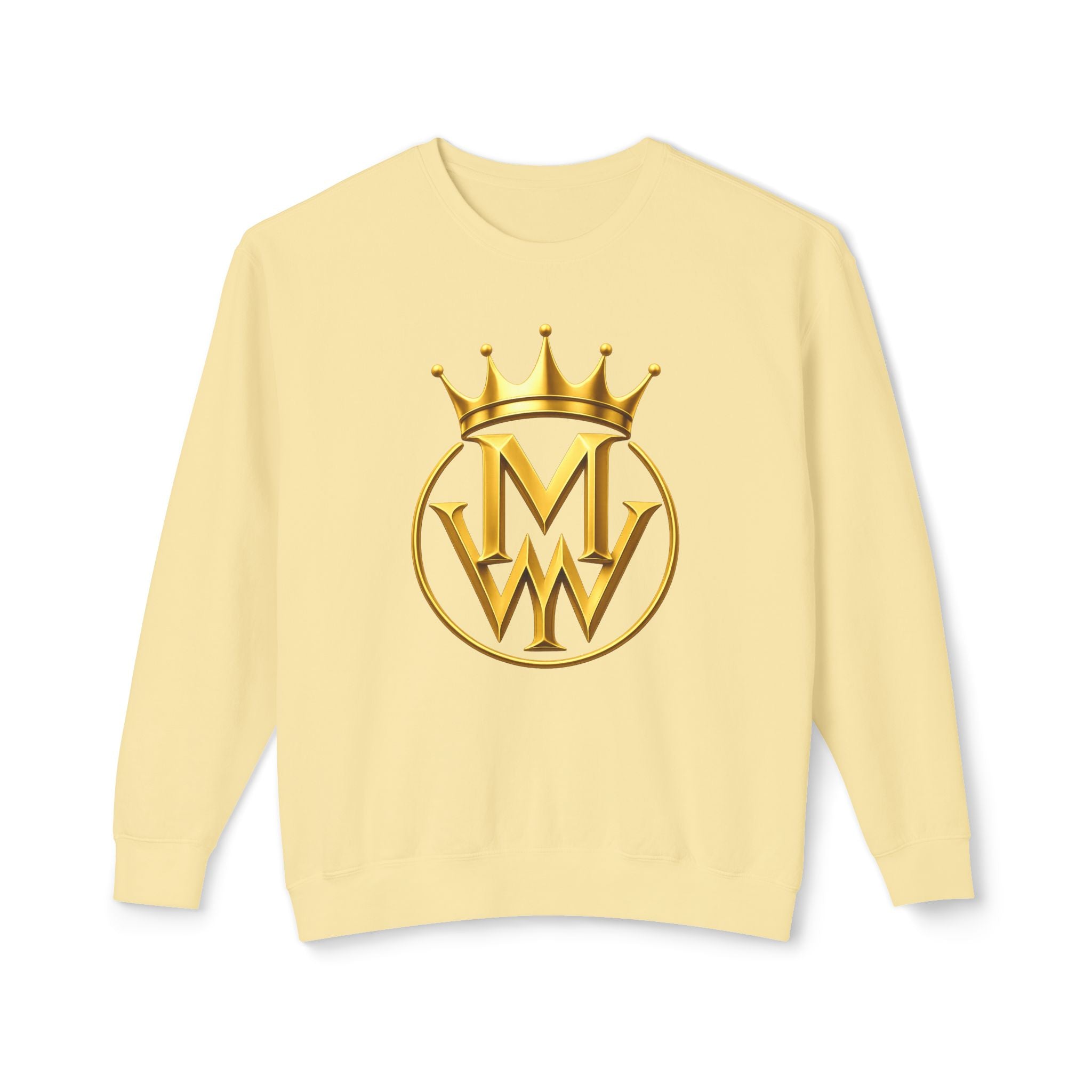 Gold Crown MW Logo Crewneck Sweatshirt — Luxury Monogram Streetwear