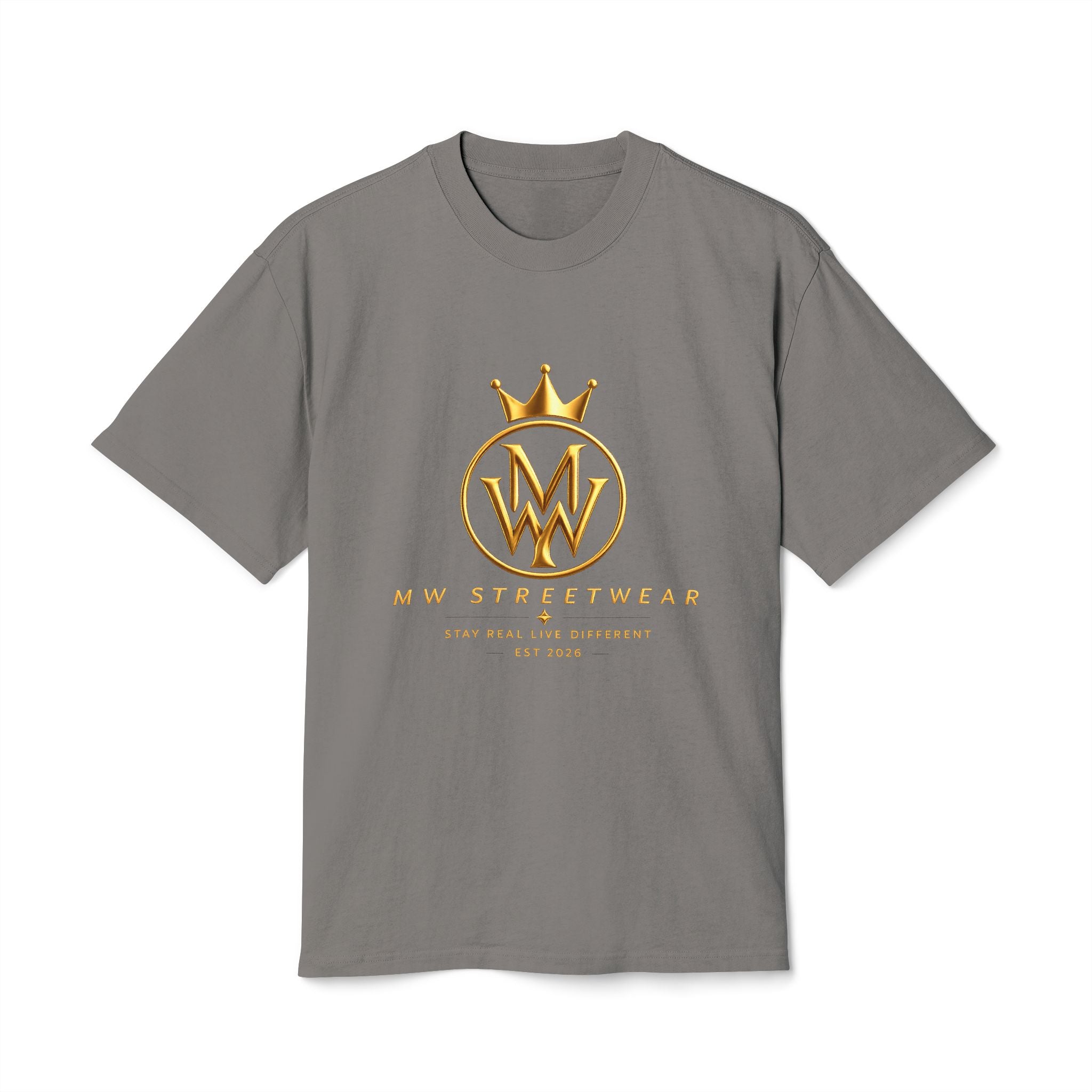 Crown Logo Streetwear Tee — “MW Streetwear” Vintage Faded T‑Shirt